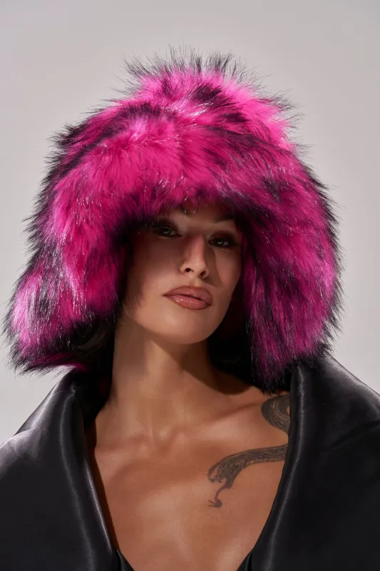 HOTTIE FAUX FUR BUCKET HAT sold by AKIRA