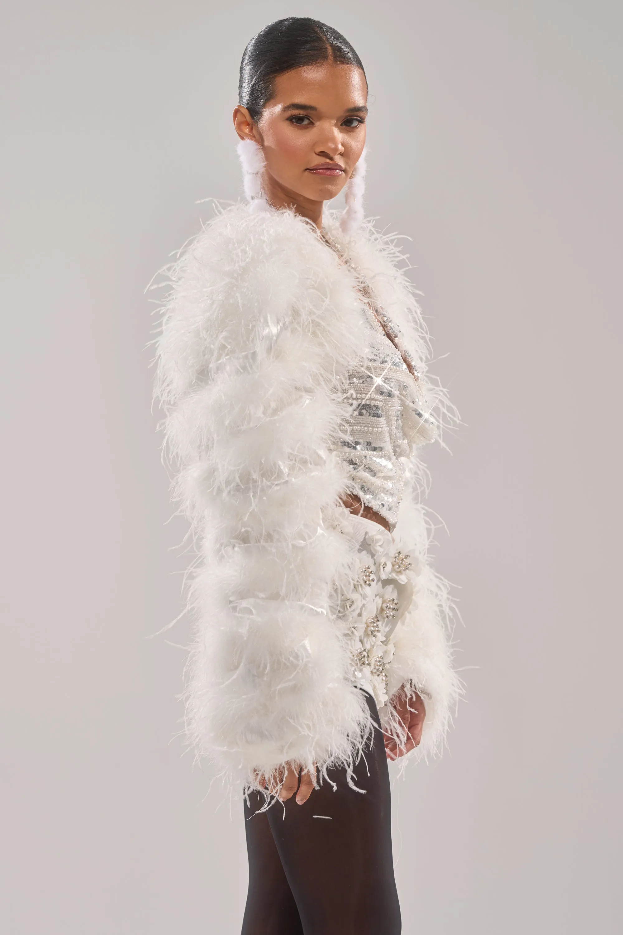 PARK AVE FEATHER BOLERO sold by AKIRA product image thumbnail 3