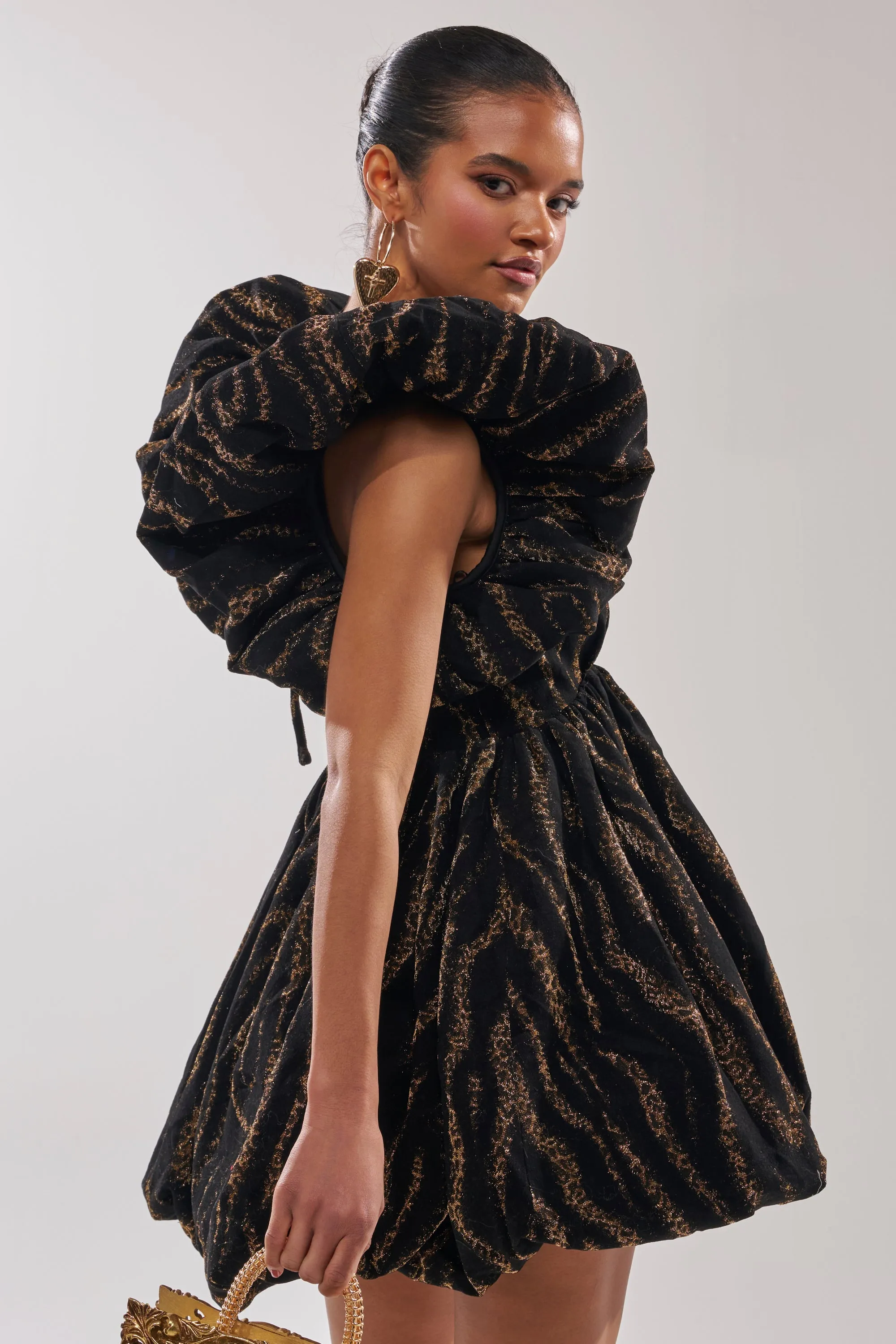 WILD HEART BROCADE BUBBLE MINI DRESS sold by AKIRA product image thumbnail 2