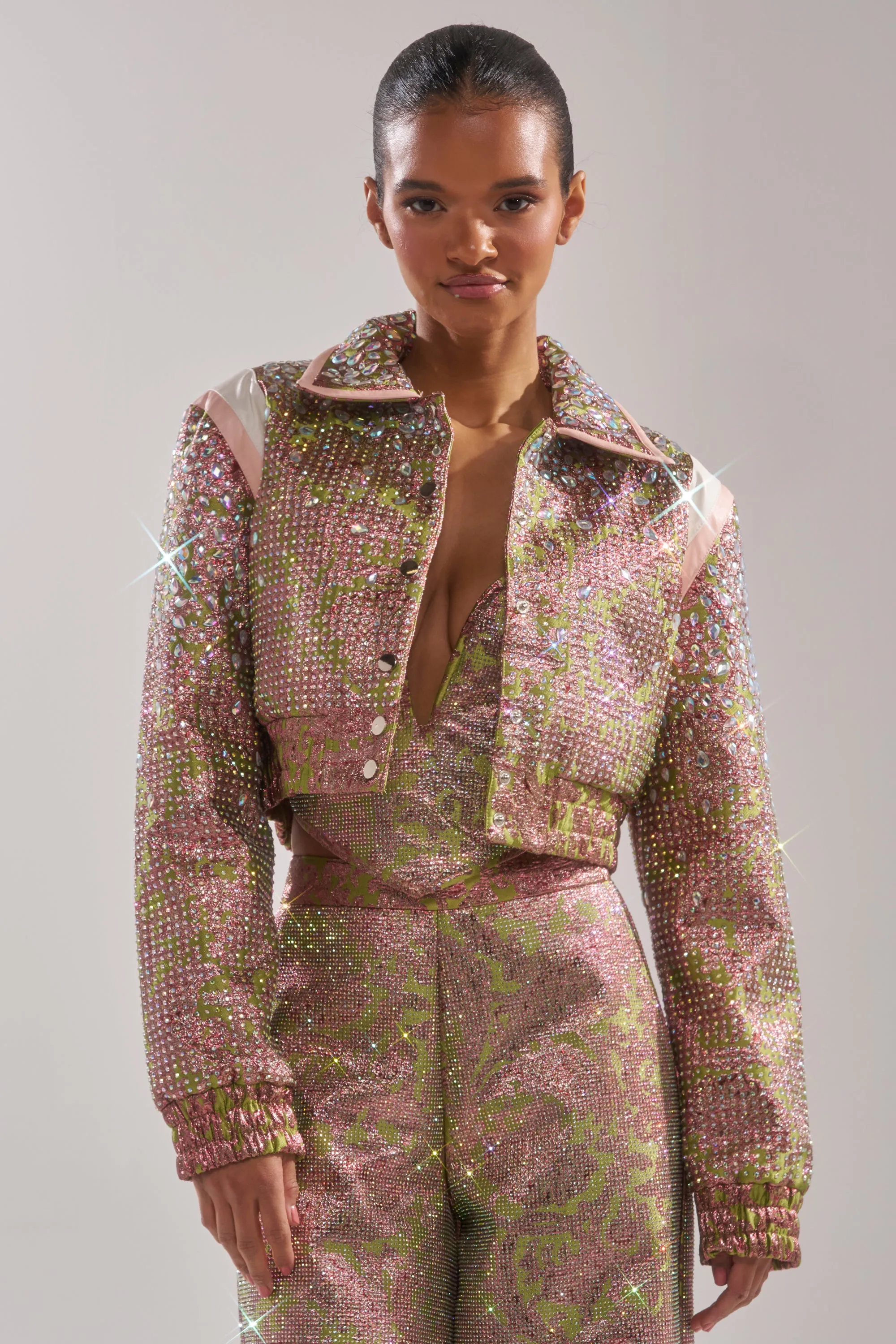 TIME AND TIME AGAIN RHINESTONE BOMBER sold by AKIRA product image thumbnail 2