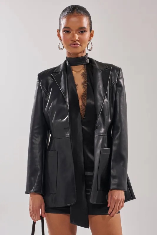 GOTTA GO FAUX LEATHER BLAZER sold by AKIRA