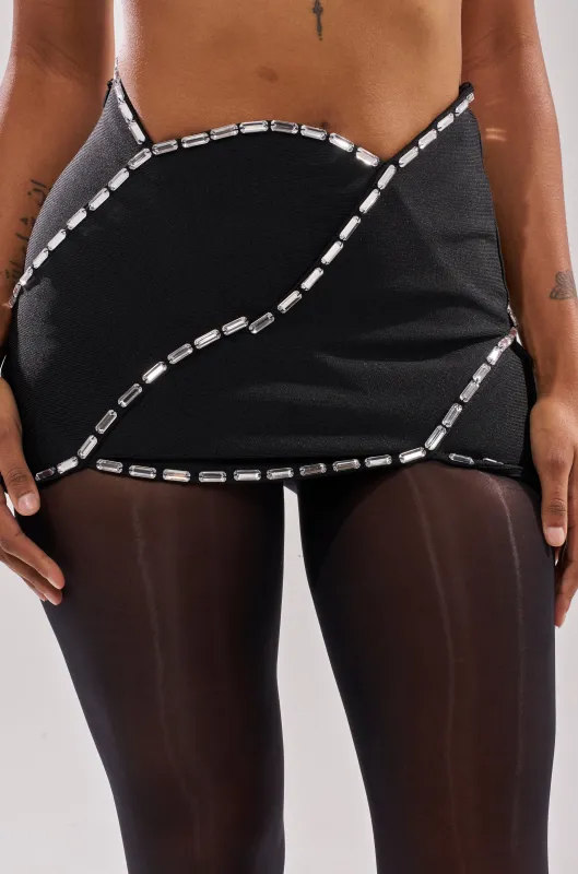 TOO HOT FOR THIS RHINESTONE MINI SKIRT sold by AKIRA