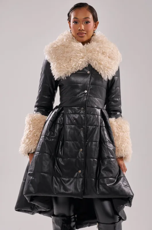 Birthdaybash　PEPLUM FUR DOCKING COAT PEPLUM FUR DOCKING COAT - BIRTHDAY BASH