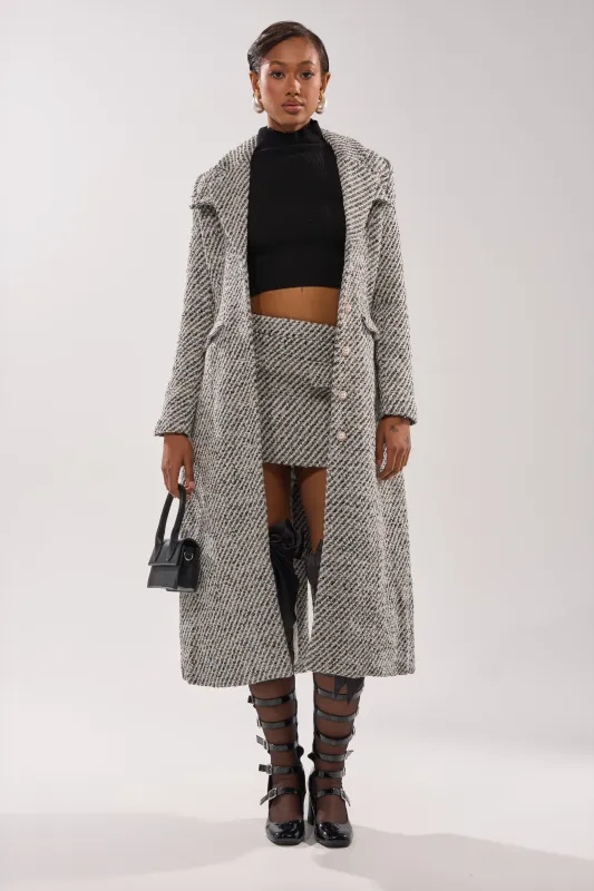 SEVILLE TWEED TRENCH sold by AKIRA