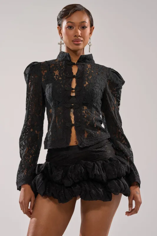 SEXY AS CAN BE LACE BLOUSE sold by AKIRA