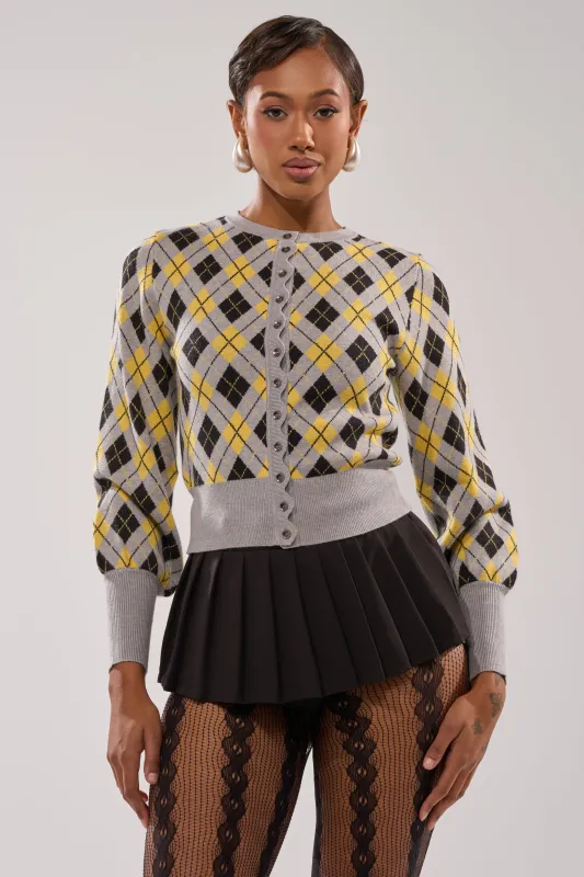 GUESS WHAT PLAID CARDIGAN sold by AKIRA