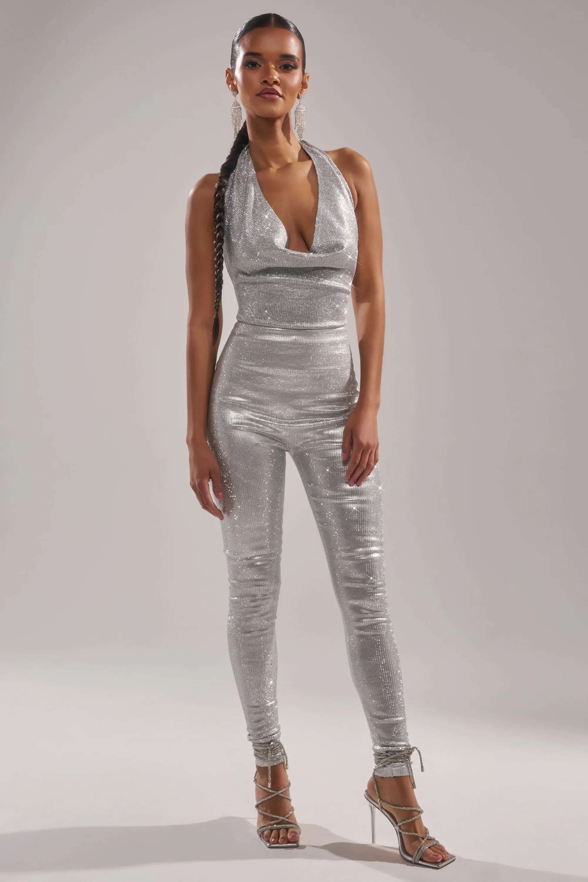 DANCE THE NIGHT AWAY RHINESTONE JUMPSUIT sold by AKIRA product image thumbnail 3