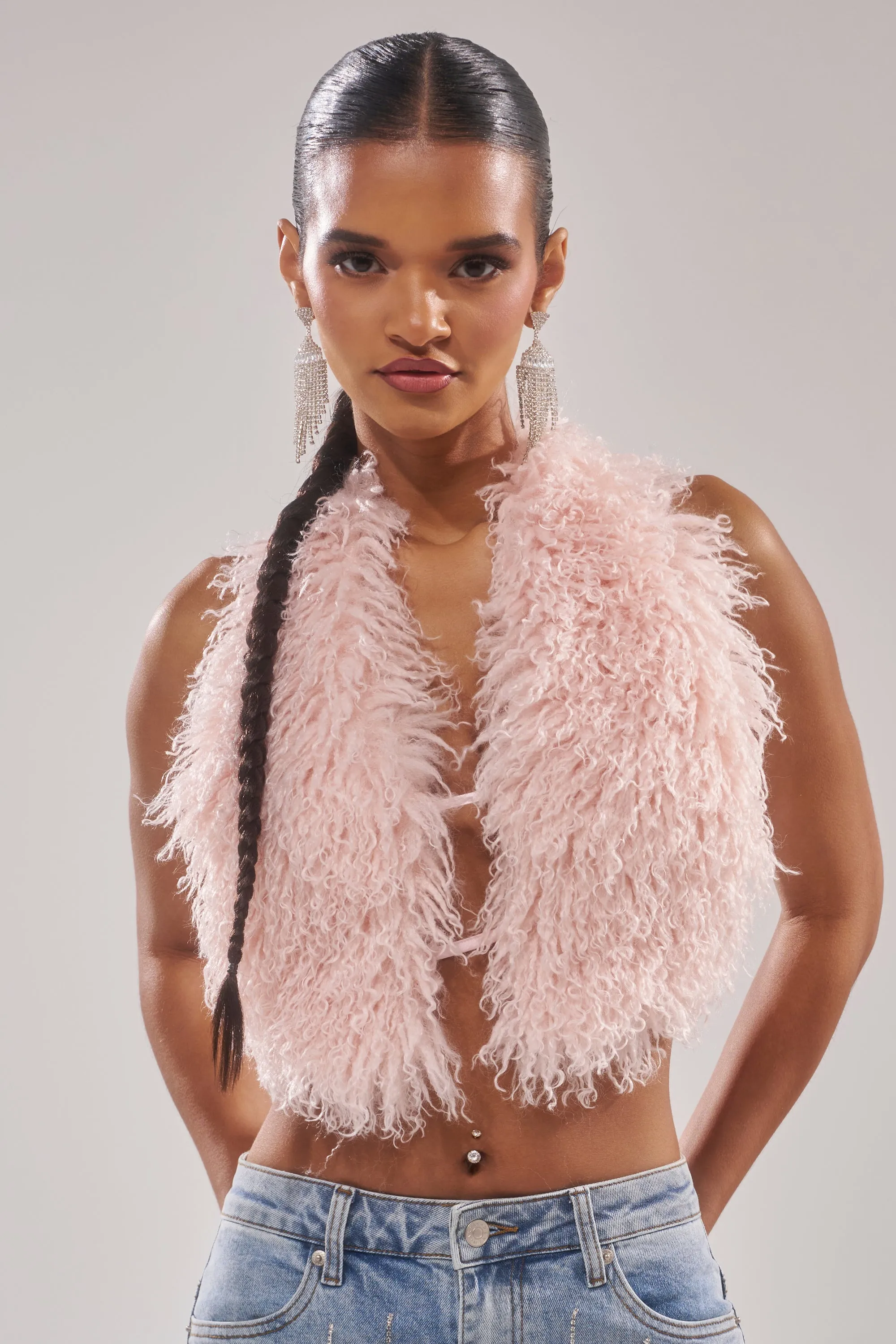 ACT UP FUR BLOUSE sold by AKIRA