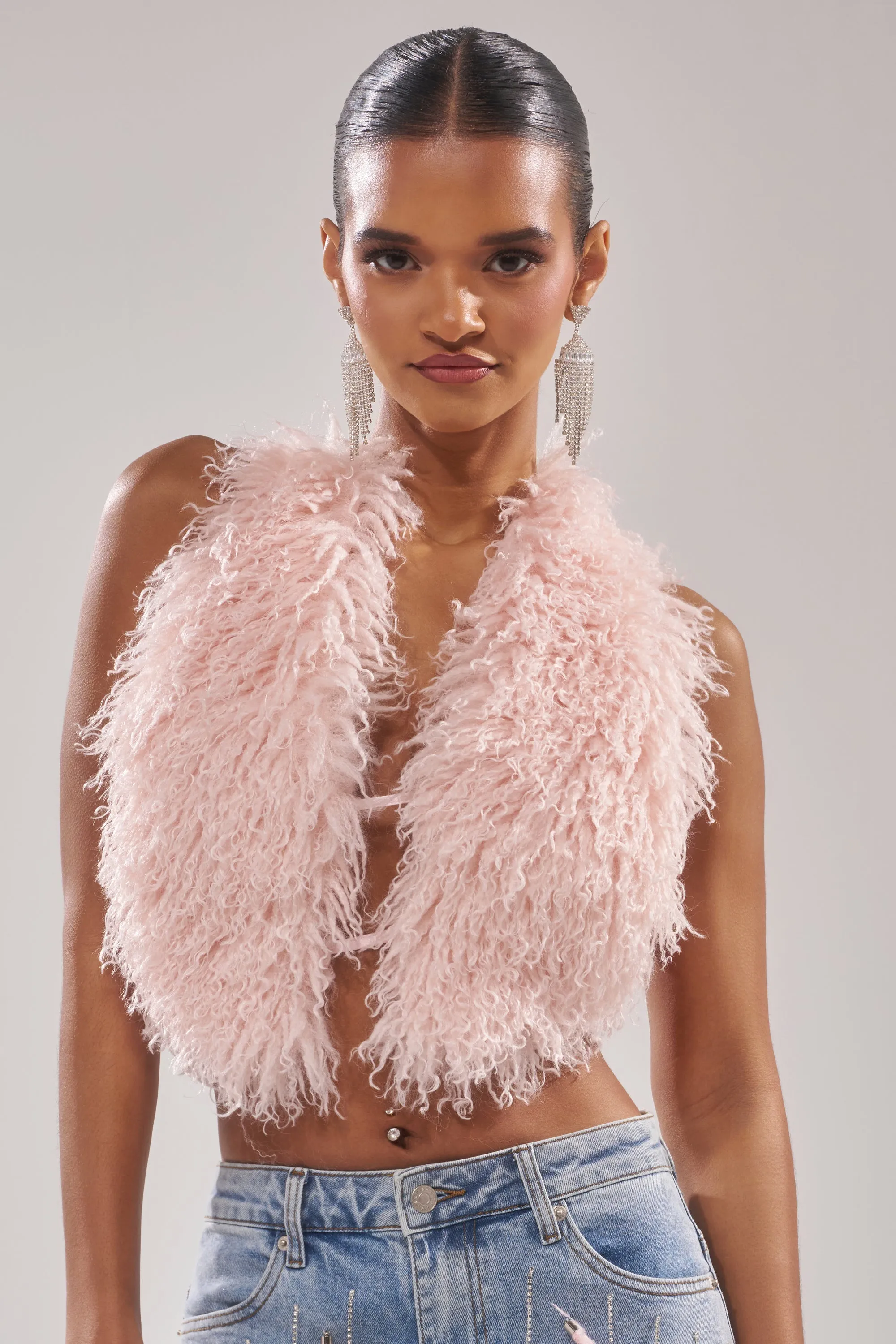 ACT UP FUR BLOUSE sold by AKIRA product image thumbnail 3