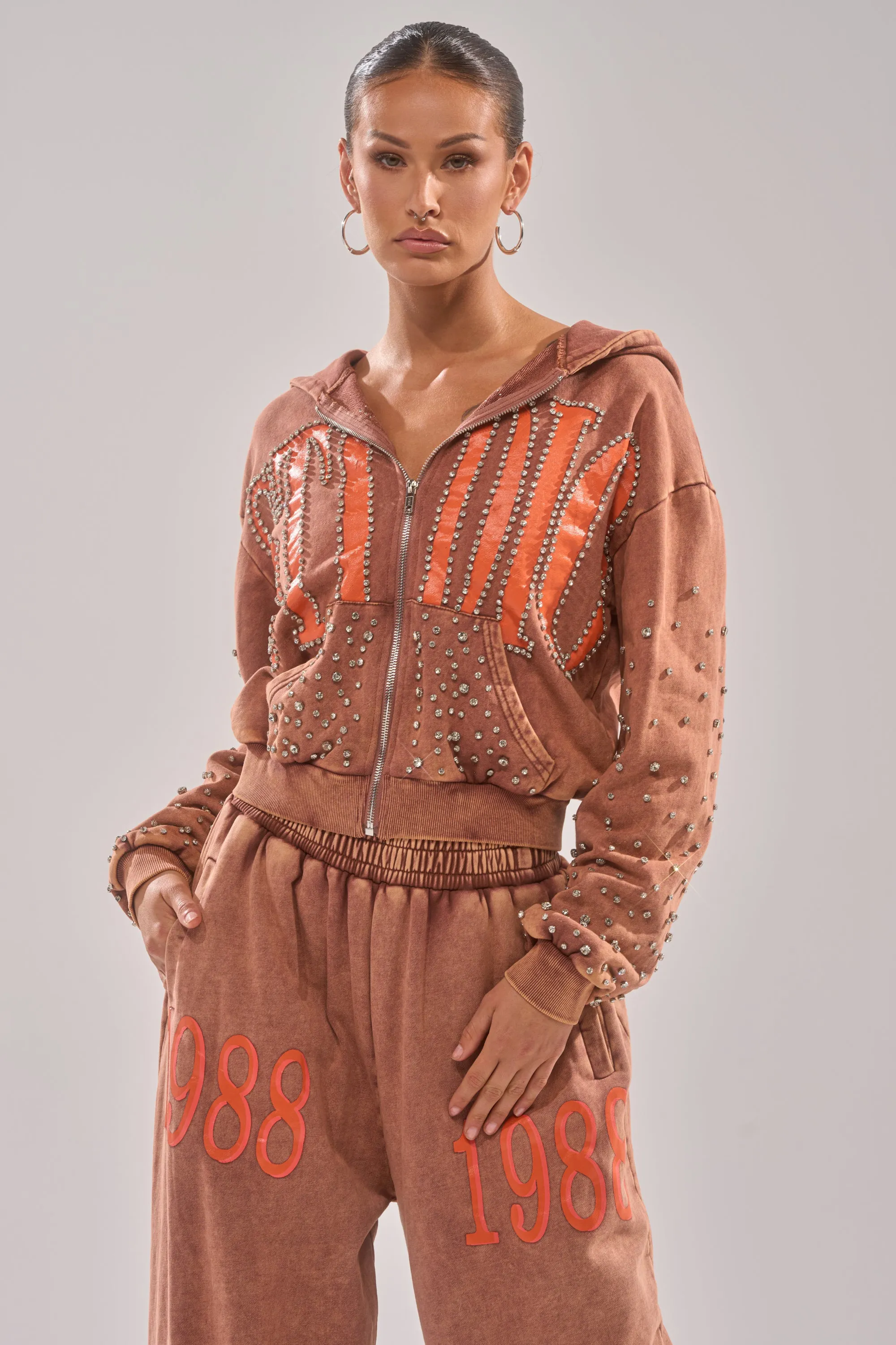 STUDIO LIVING ZIP UP SWEATSHIRT sold by AKIRA product image thumbnail 2