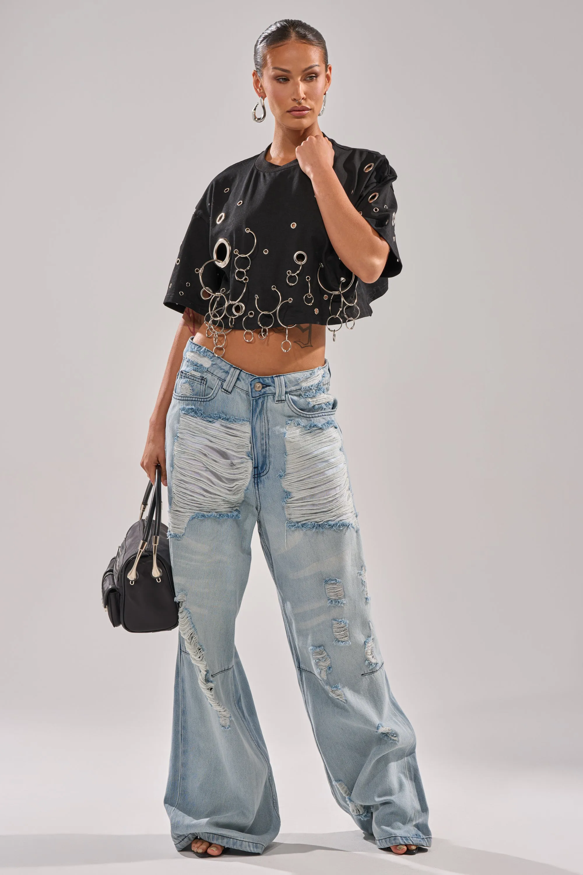 RING AROUND ME CROPPED TEE sold by AKIRA product image thumbnail 5