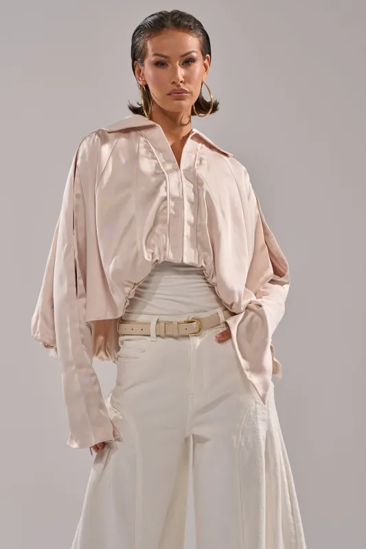 GET WITH IT SATIN BLOUSE sold by AKIRA