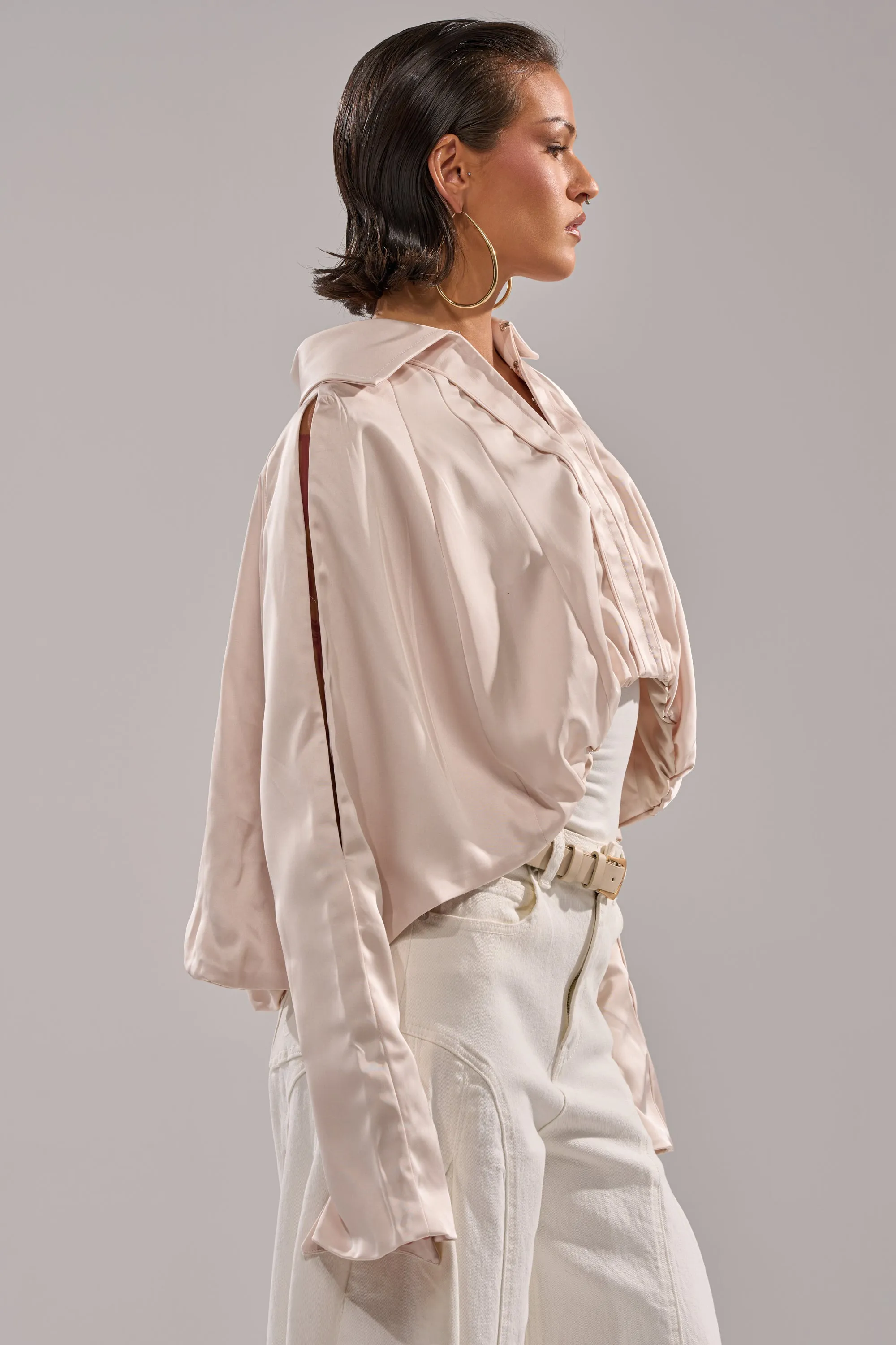 GET WITH IT SATIN BLOUSE sold by AKIRA product image thumbnail 5