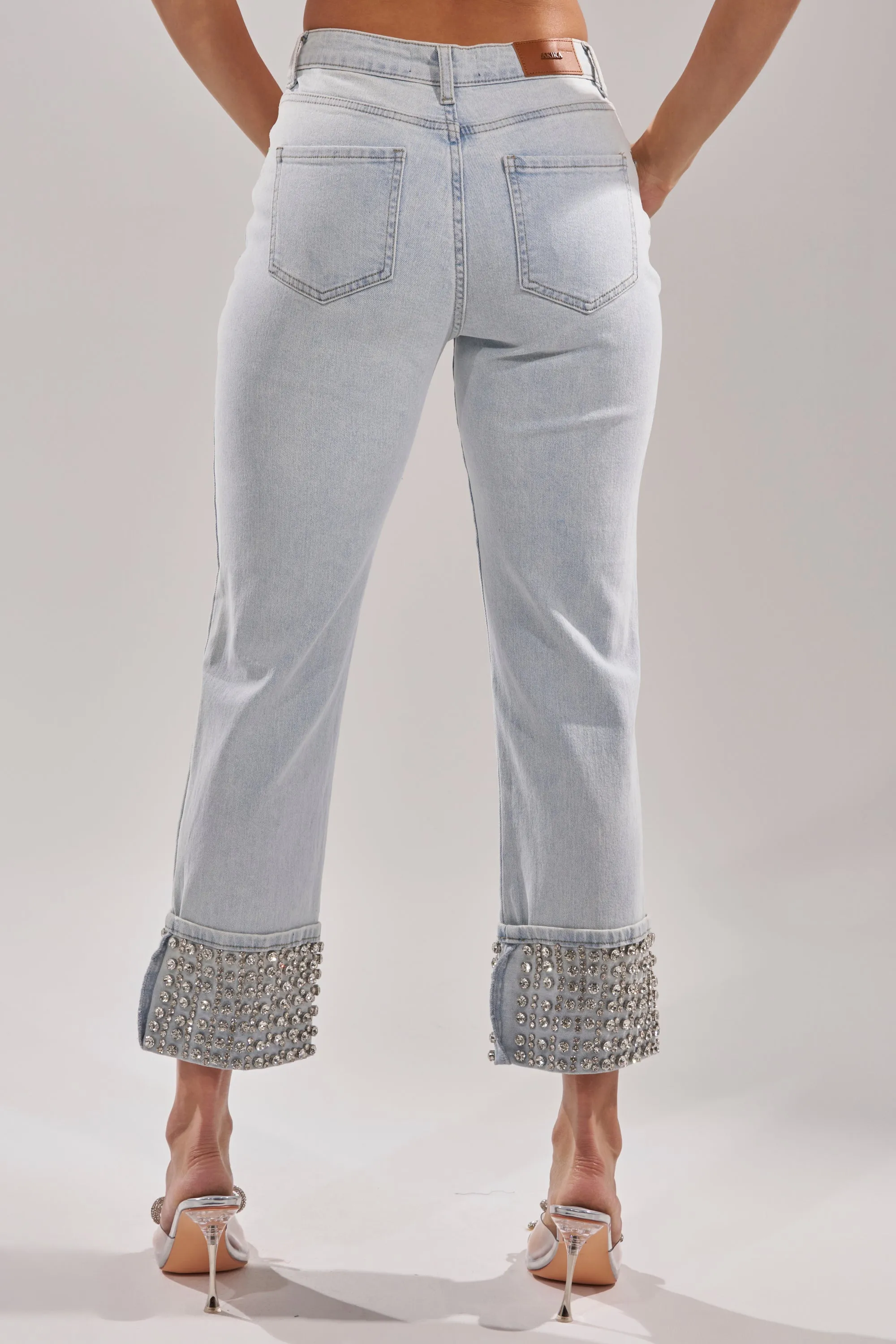 HANNI RHINESTONE DENIM CROPPED PANT sold by AKIRA product image thumbnail 5