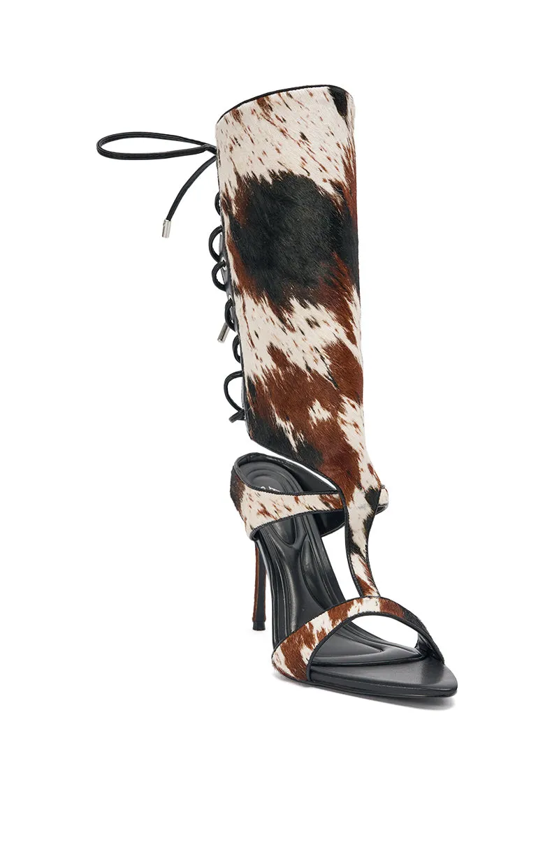 AKIRA GOLD CALF HAIR LACE UP GLADIATOR STILETTO SANDAL sold by AKIRA product image thumbnail 5