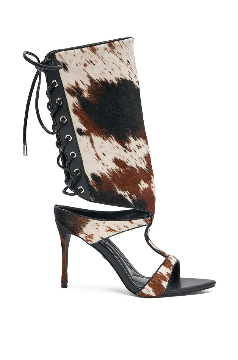 AKIRA GOLD CALF HAIR LACE UP GLADIATOR STILETTO SANDAL sold by AKIRA product image thumbnail 4