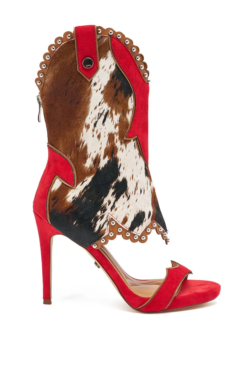 AZALEA WANG TAHLIE COW MULTI WESTERN GLADIATOR SANDAL sold by AKIRA product image thumbnail 4