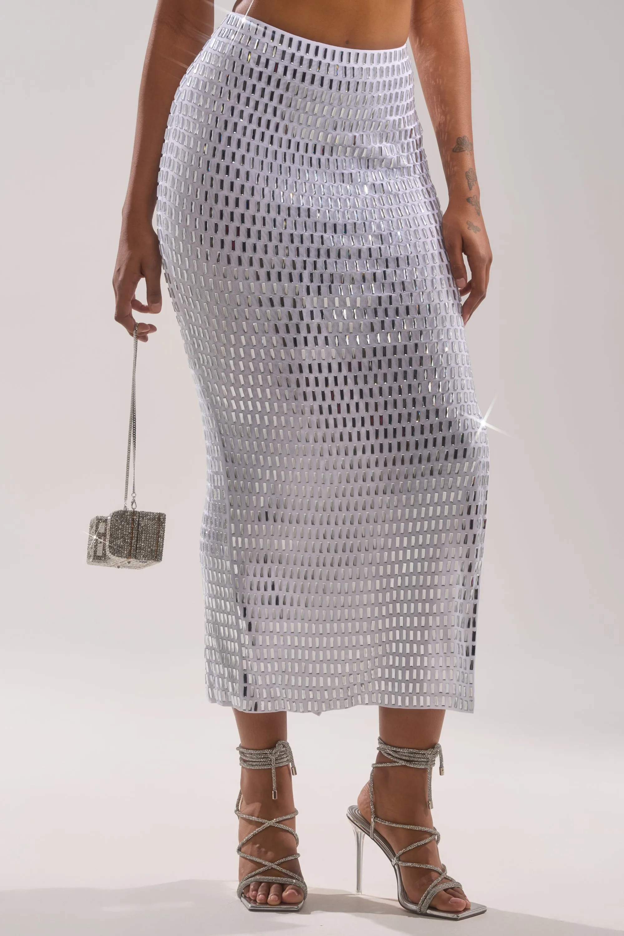 TALK ABOUT ME RHINESTONE MAXI SKIRT sold by AKIRA product image thumbnail 3