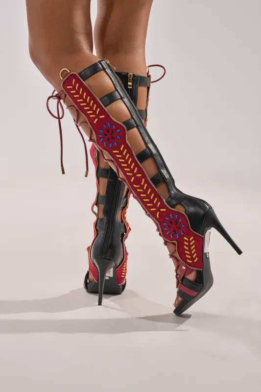 AZALEA WANG SHAI BLACK MULTI GLADIATOR SANDAL sold by AKIRA