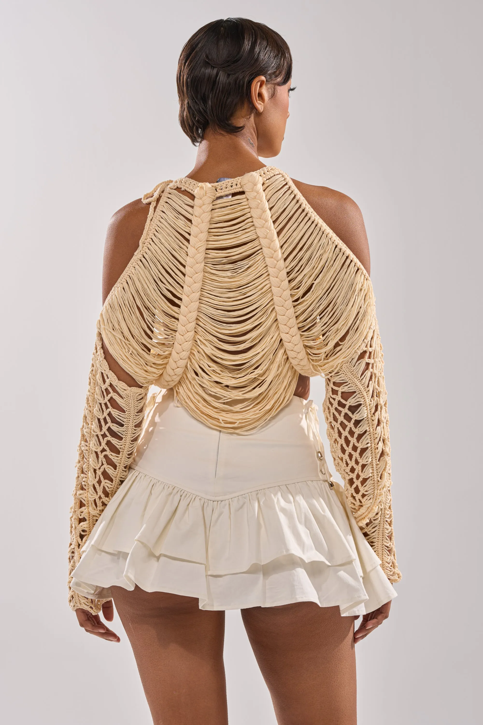 CATCHING FEELING FRINGE SWEATER sold by AKIRA product image thumbnail 4