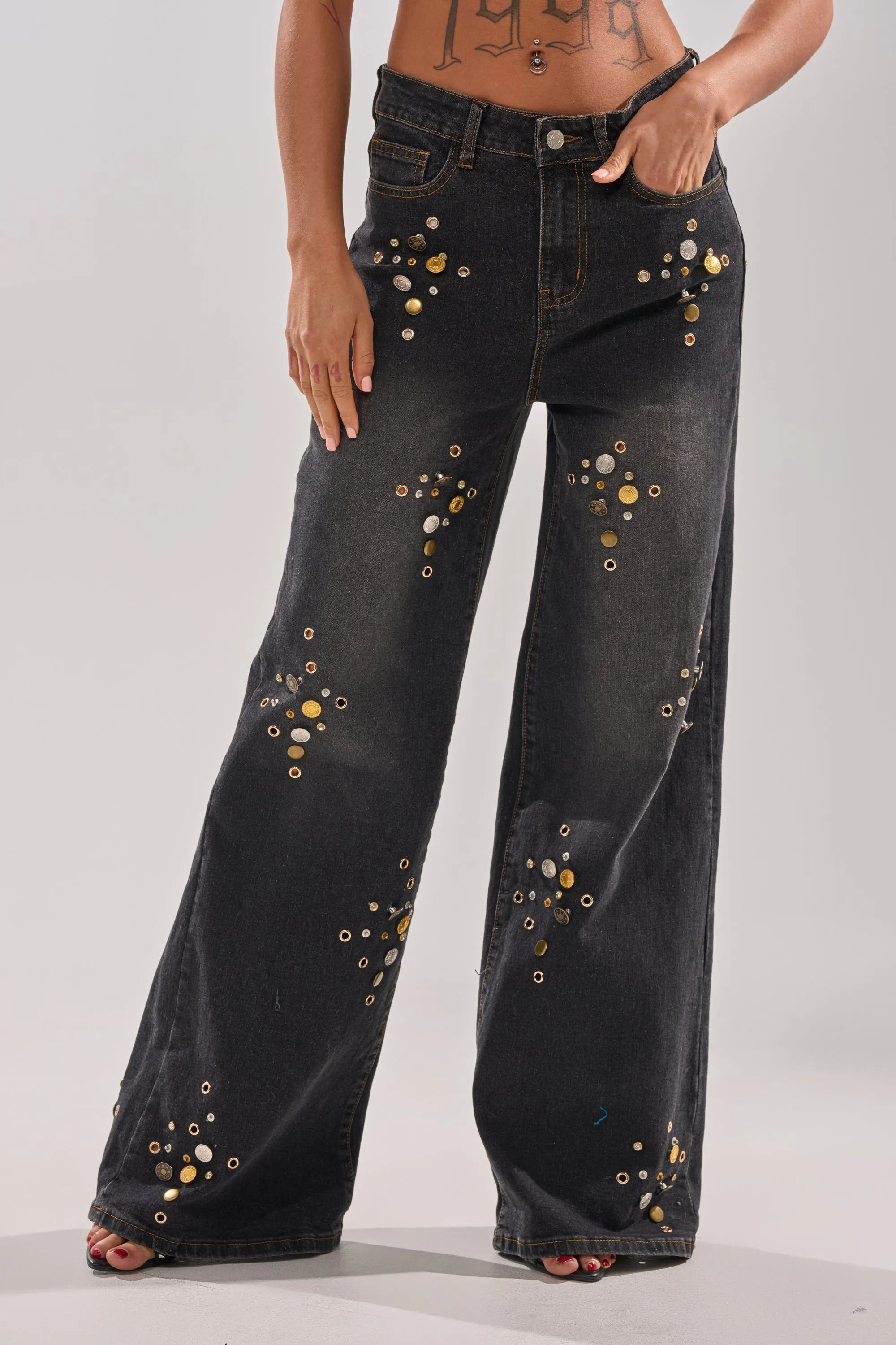 SPACE AND TIME STUDDED DENIM sold by AKIRA product image thumbnail 2