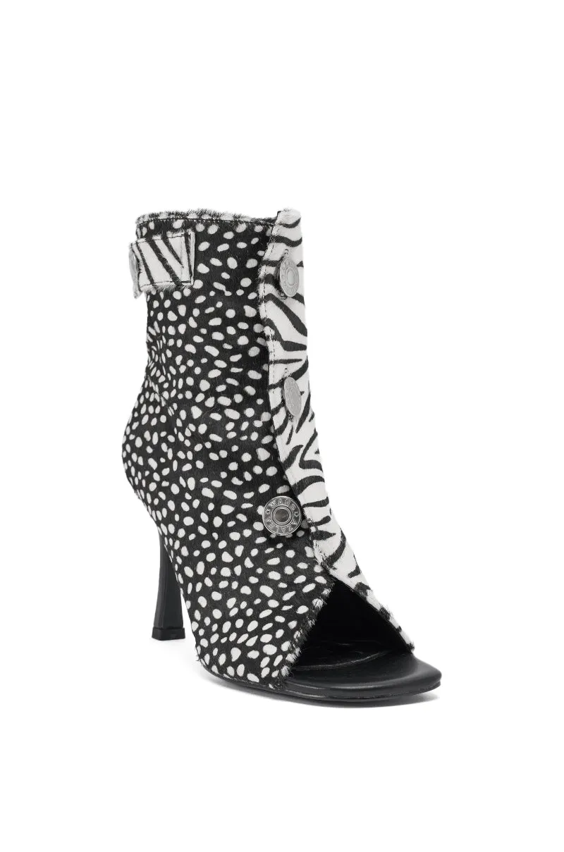 AZALEA WANG DOROTHY BLACK CHEETAH CALF HAIR PRINTED STILETTO BOOTIE sold by AKIRA product image thumbnail 5
