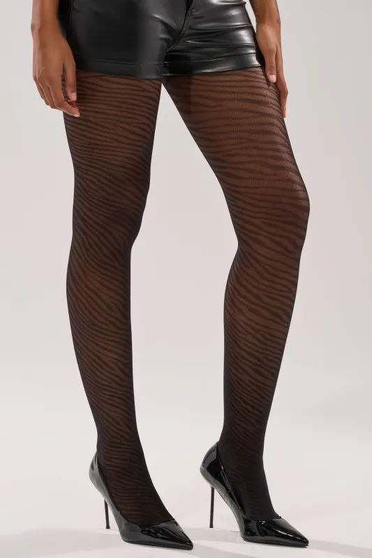 ZEBRA STRIPE TIGHTS sold by AKIRA