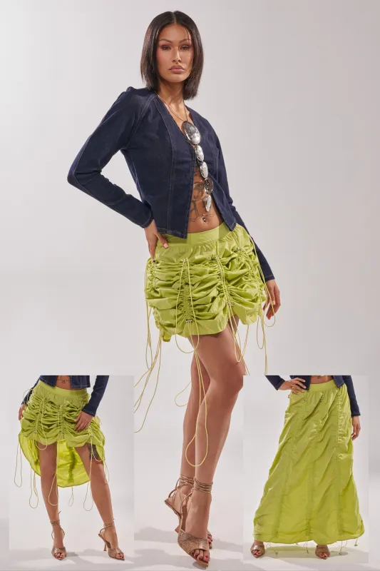 BELLA PARACHUTE MAXI SKIRT IN YELLOW made by AKIRA