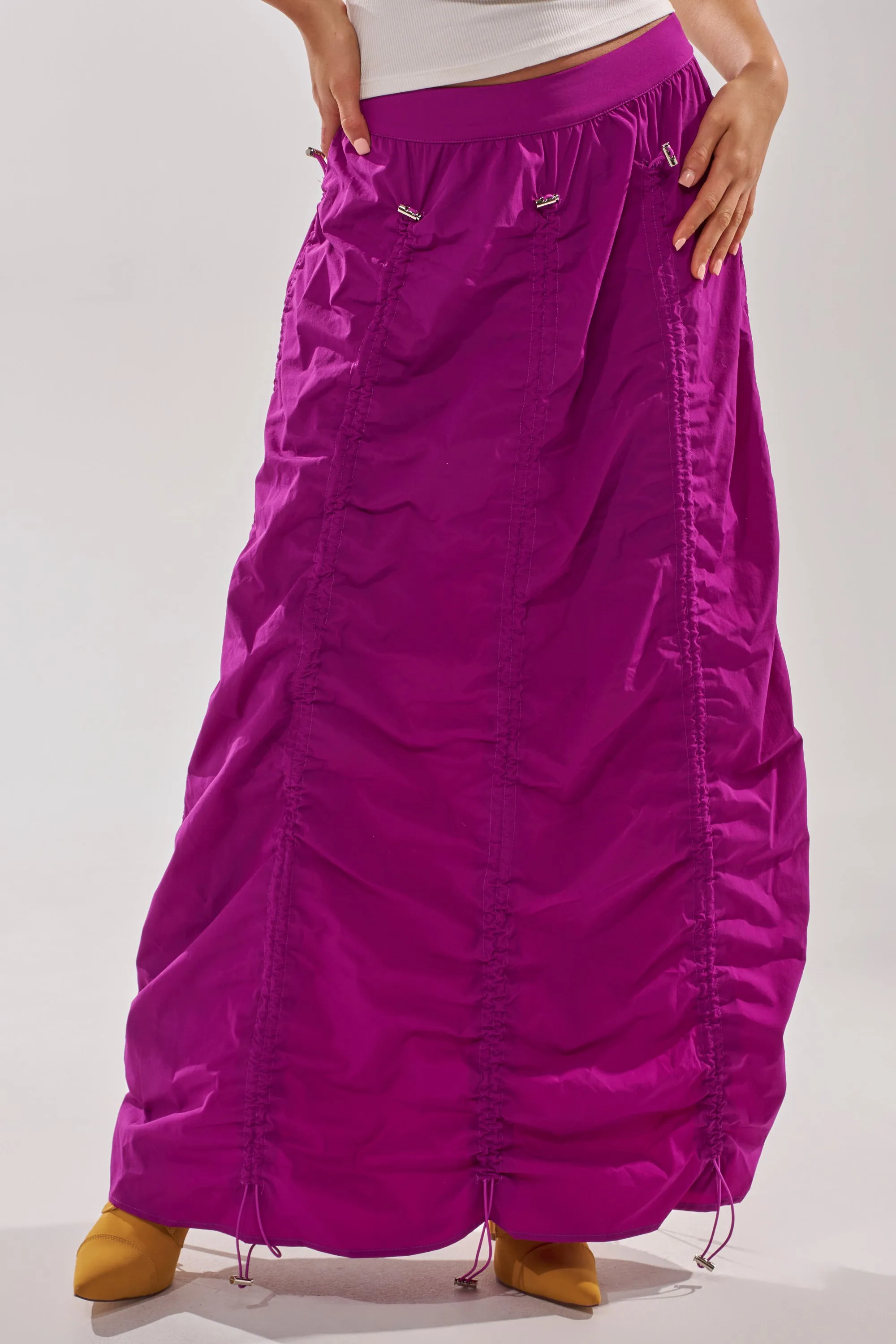BELLA PARACHUTE MAXI SKIRT IN FUCHSIA sold by AKIRA product image thumbnail 4