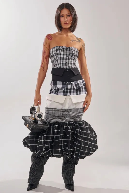 CHANGING IT UP PLAID MIDI DRESS sold by AKIRA