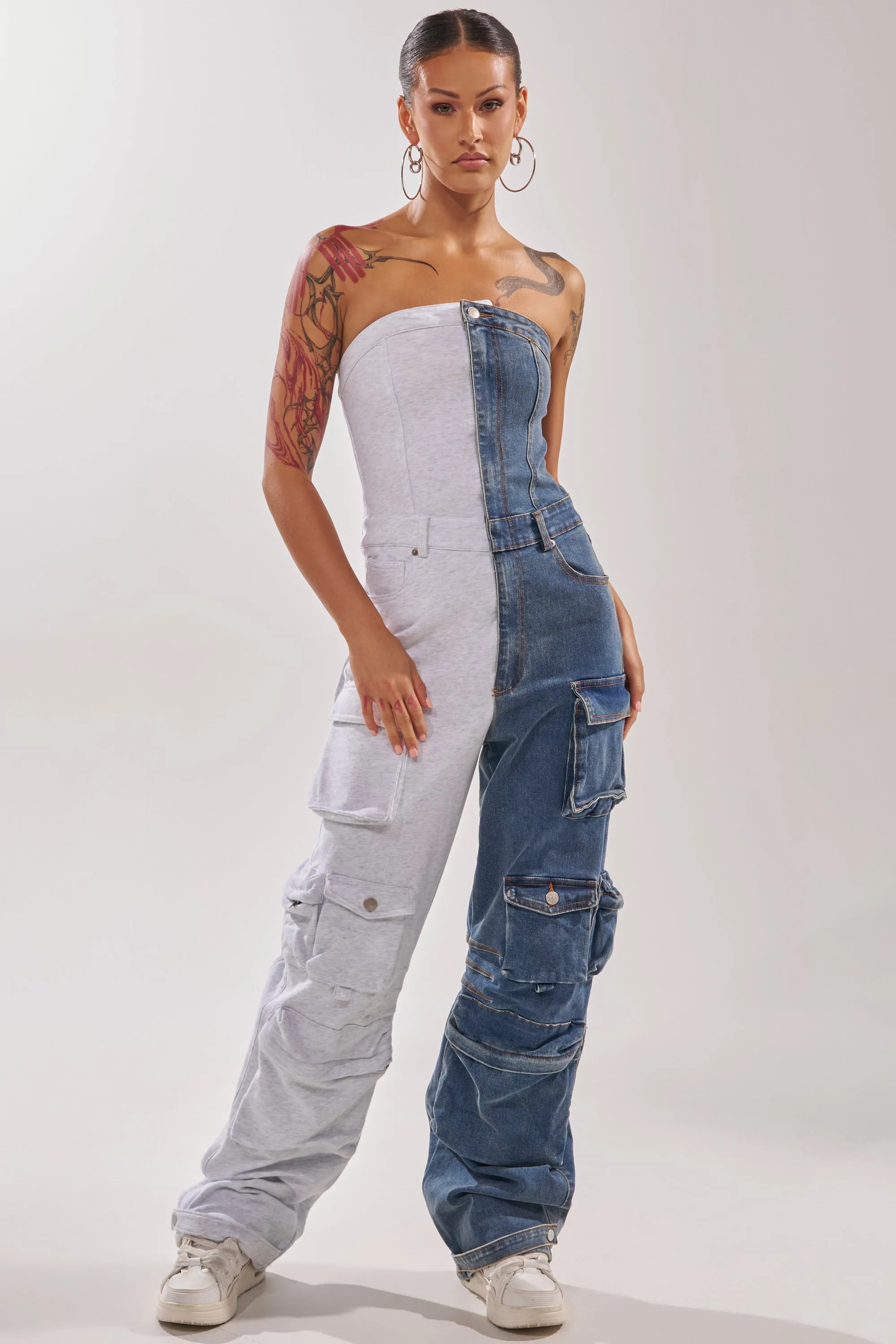 SPLIT DECISION DENIM JUMPSUIT sold by AKIRA product image thumbnail 4
