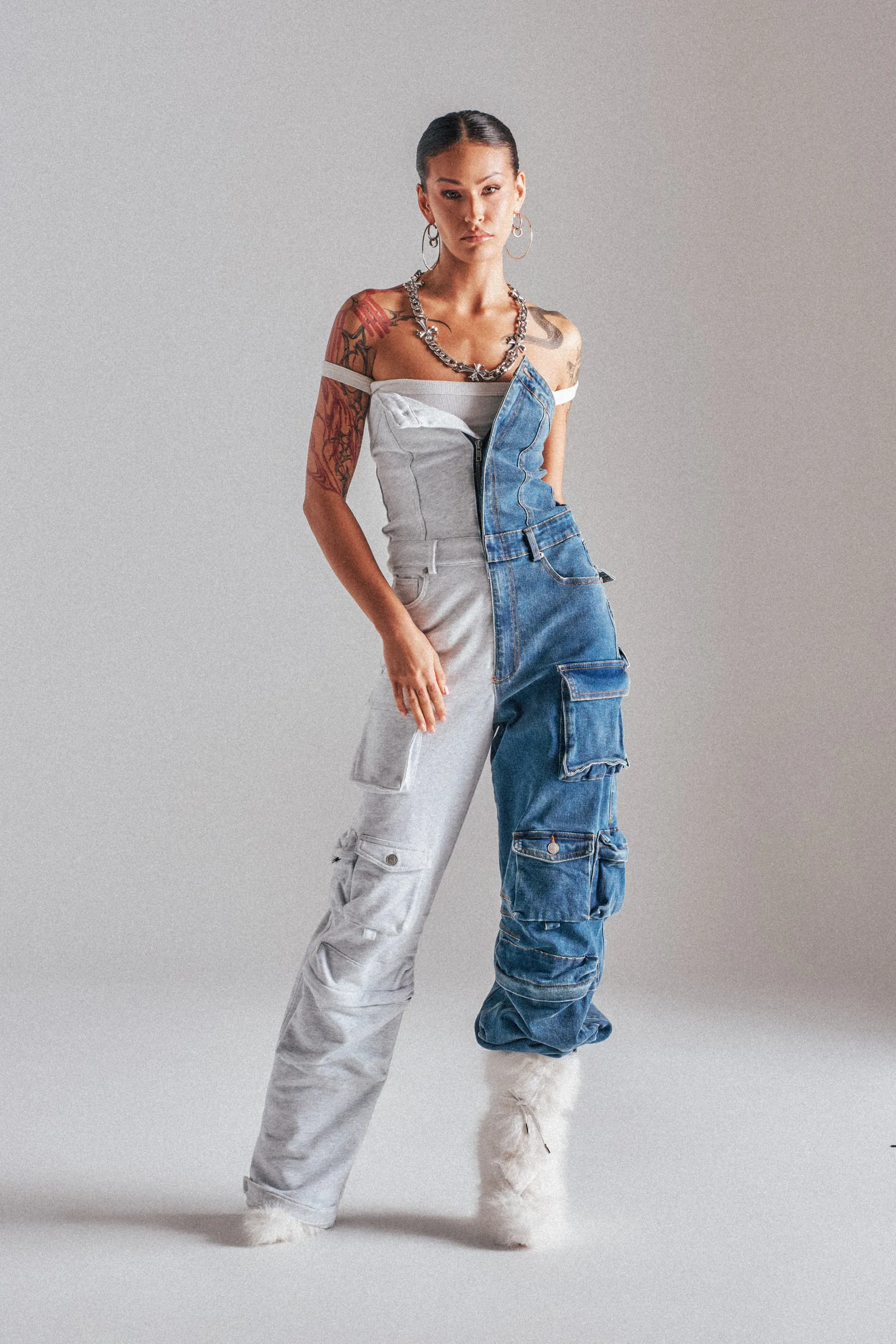 SPLIT DECISION DENIM JUMPSUIT sold by AKIRA product image thumbnail 2