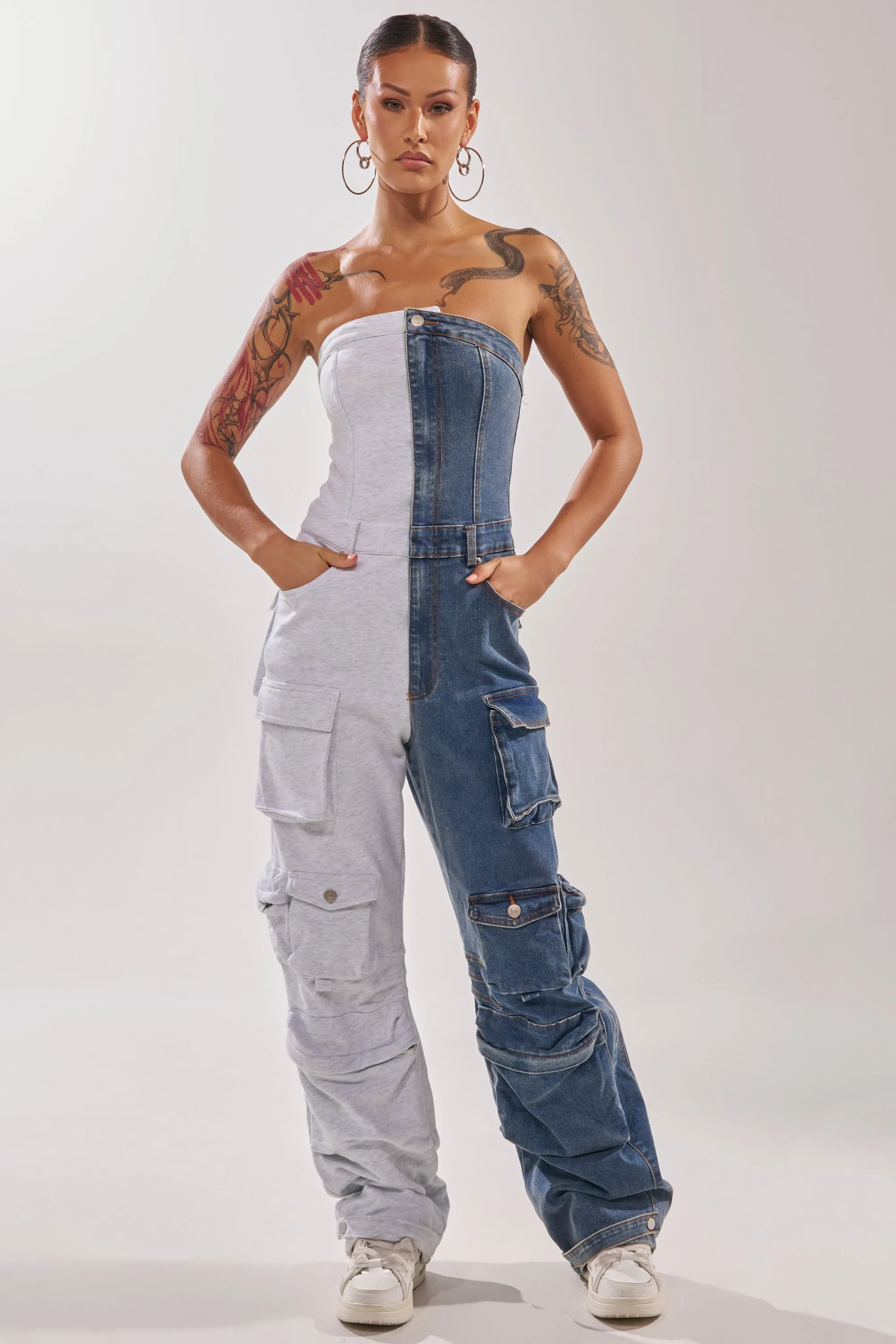 SPLIT DECISION DENIM JUMPSUIT sold by AKIRA product image thumbnail 3