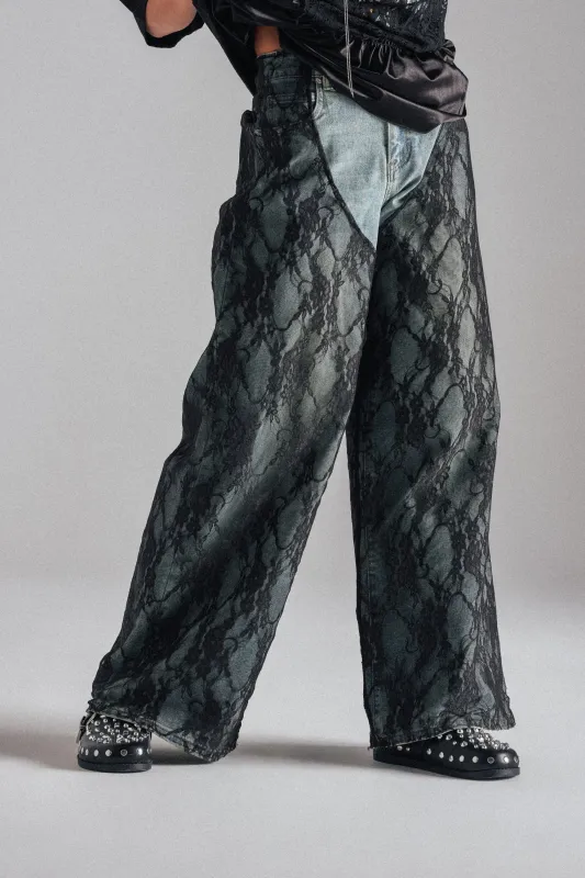 SEXY LACE CHAP DENIM sold by AKIRA
