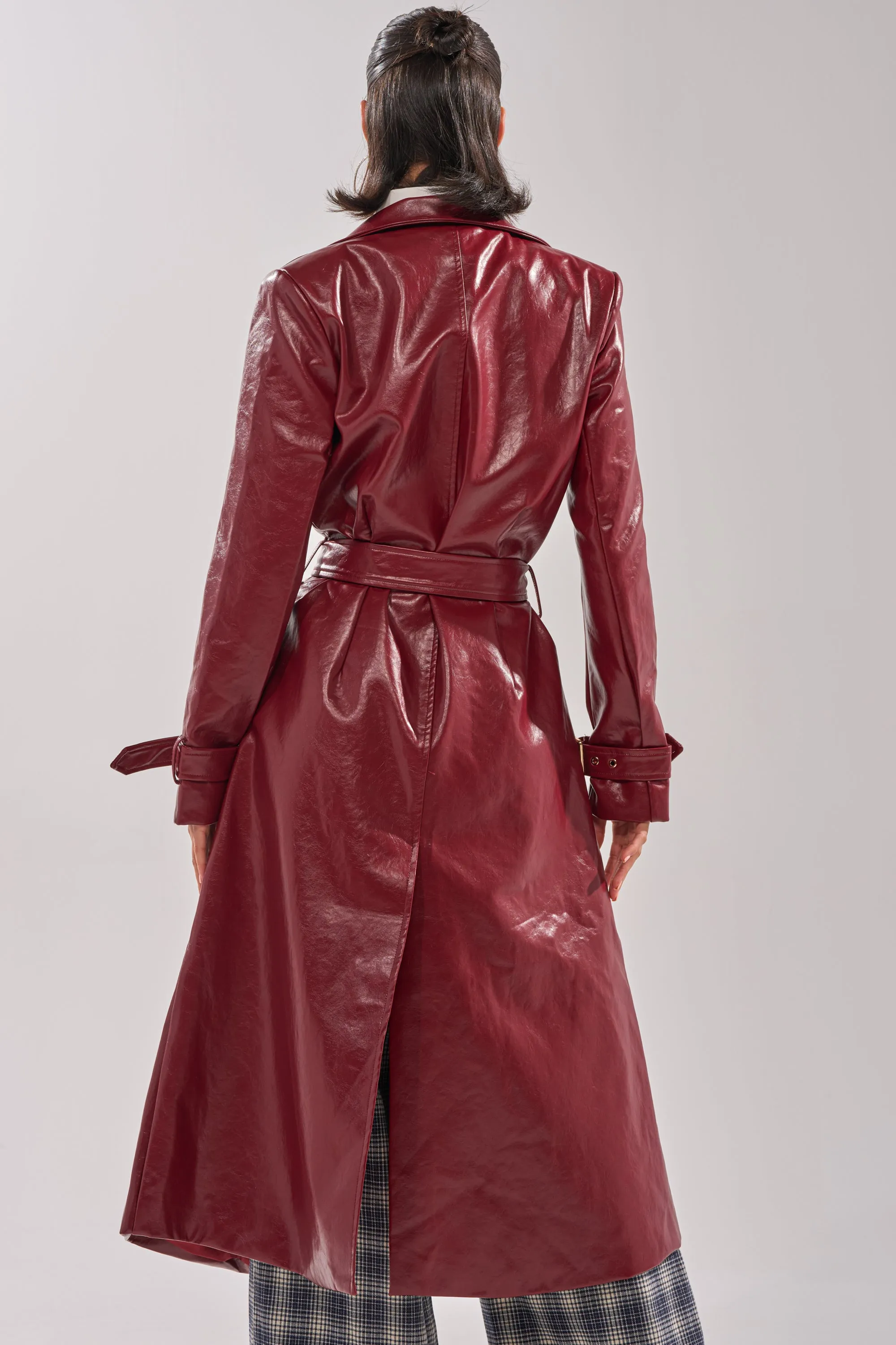 LADY DANGER FAUX LEATHER TRENCH sold by AKIRA product image thumbnail 5