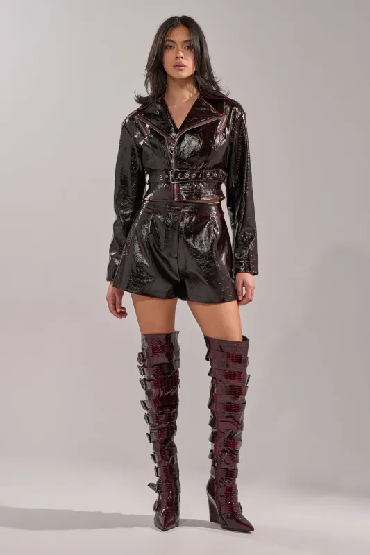 OH HOT DAMN FAUX LEATHER SHORT sold by AKIRA