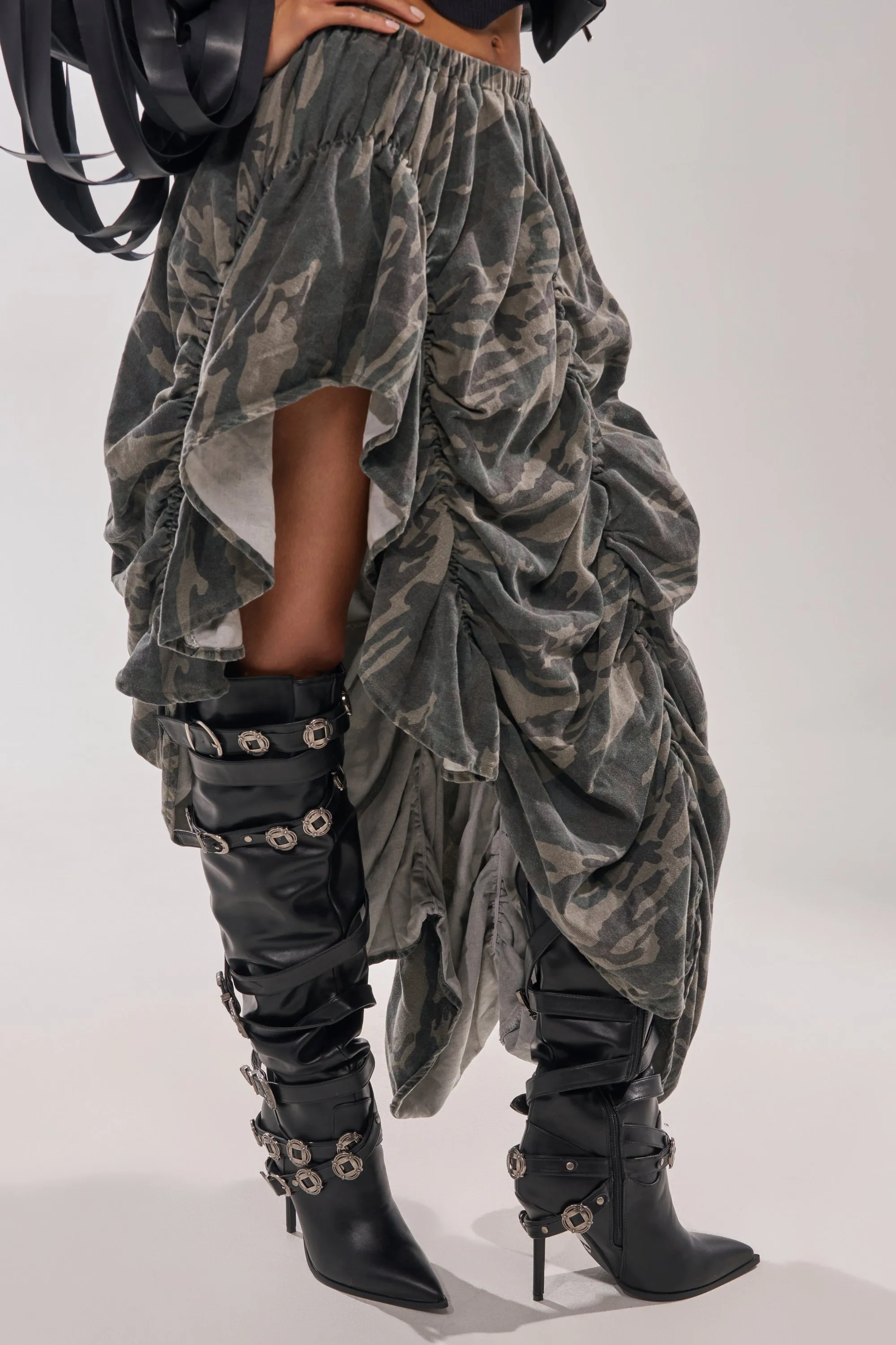 AKIRA GOLD XERXES BLACK STILETTO METAL EMBELLISHED BOOT sold by AKIRA product image thumbnail 3