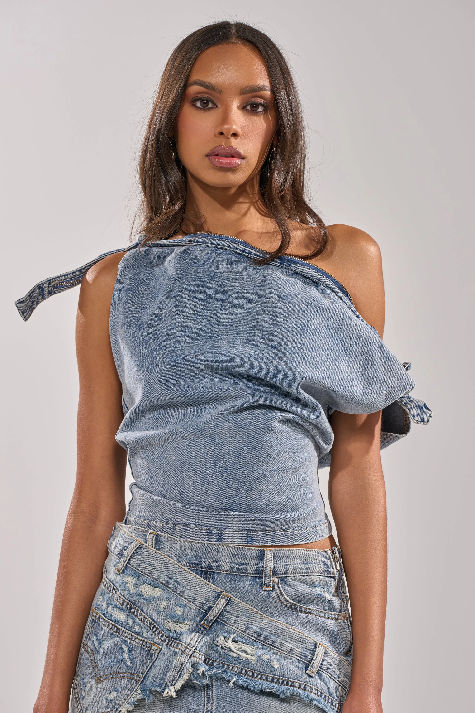WEEKEND VIBES DENIM BLOUSE sold by AKIRA product image thumbnail 3