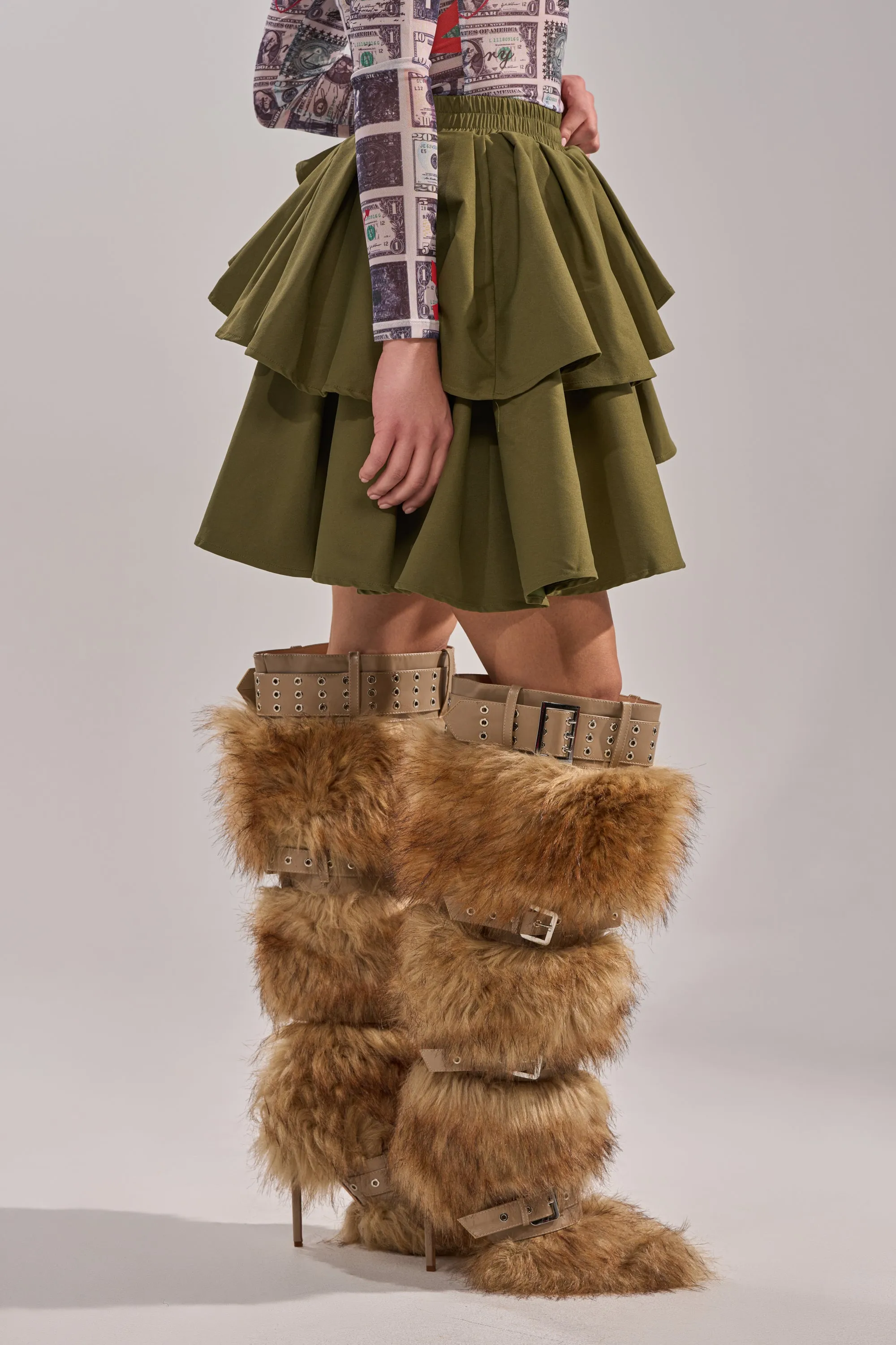 OLIVIA OLIVE MINI PLEATED SKIRT sold by AKIRA product image thumbnail 5