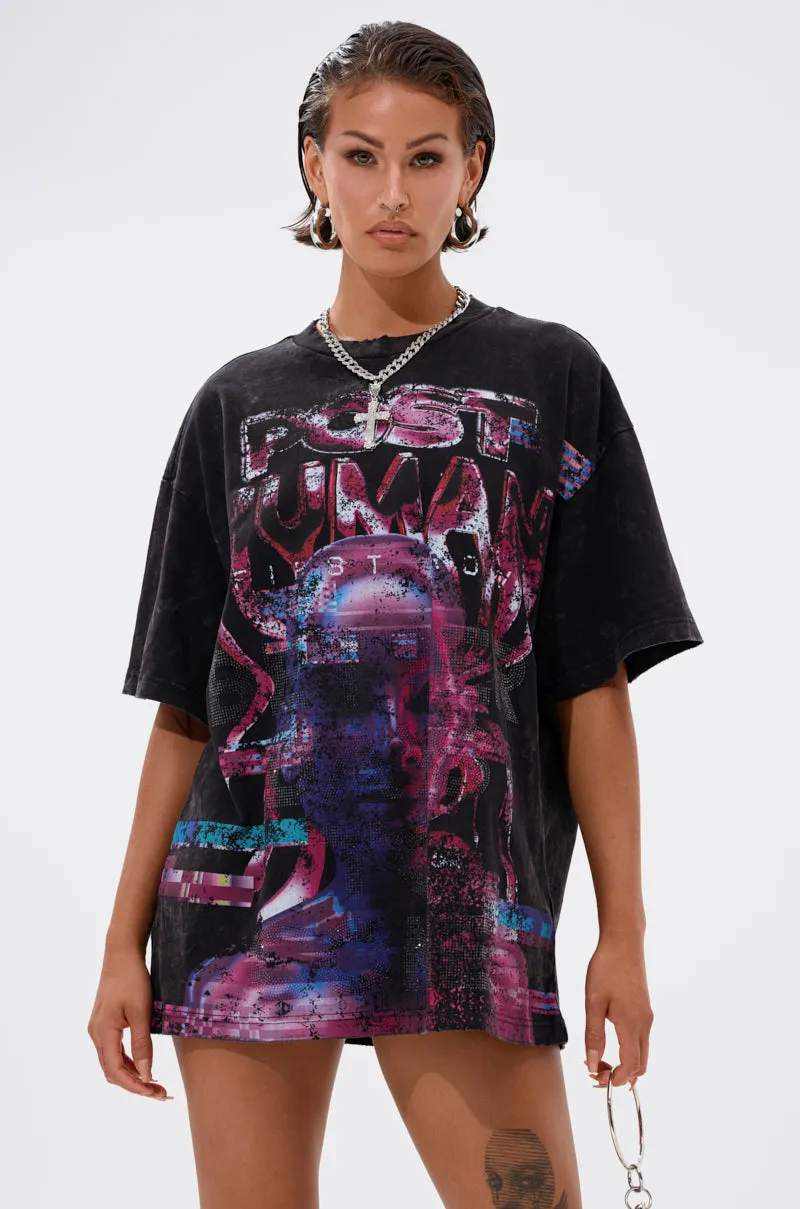 CYBERTRONICS OVERSIZED GRAPHIC TEE sold by AKIRA