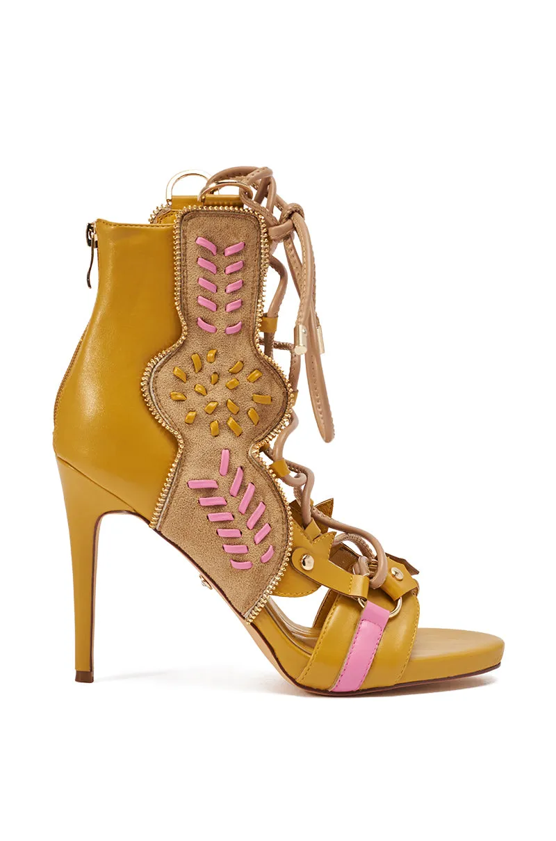 AZALEA WANG SHAINIA MUSTARD MULTI STILETTO SANDAL sold by AKIRA product image thumbnail 5