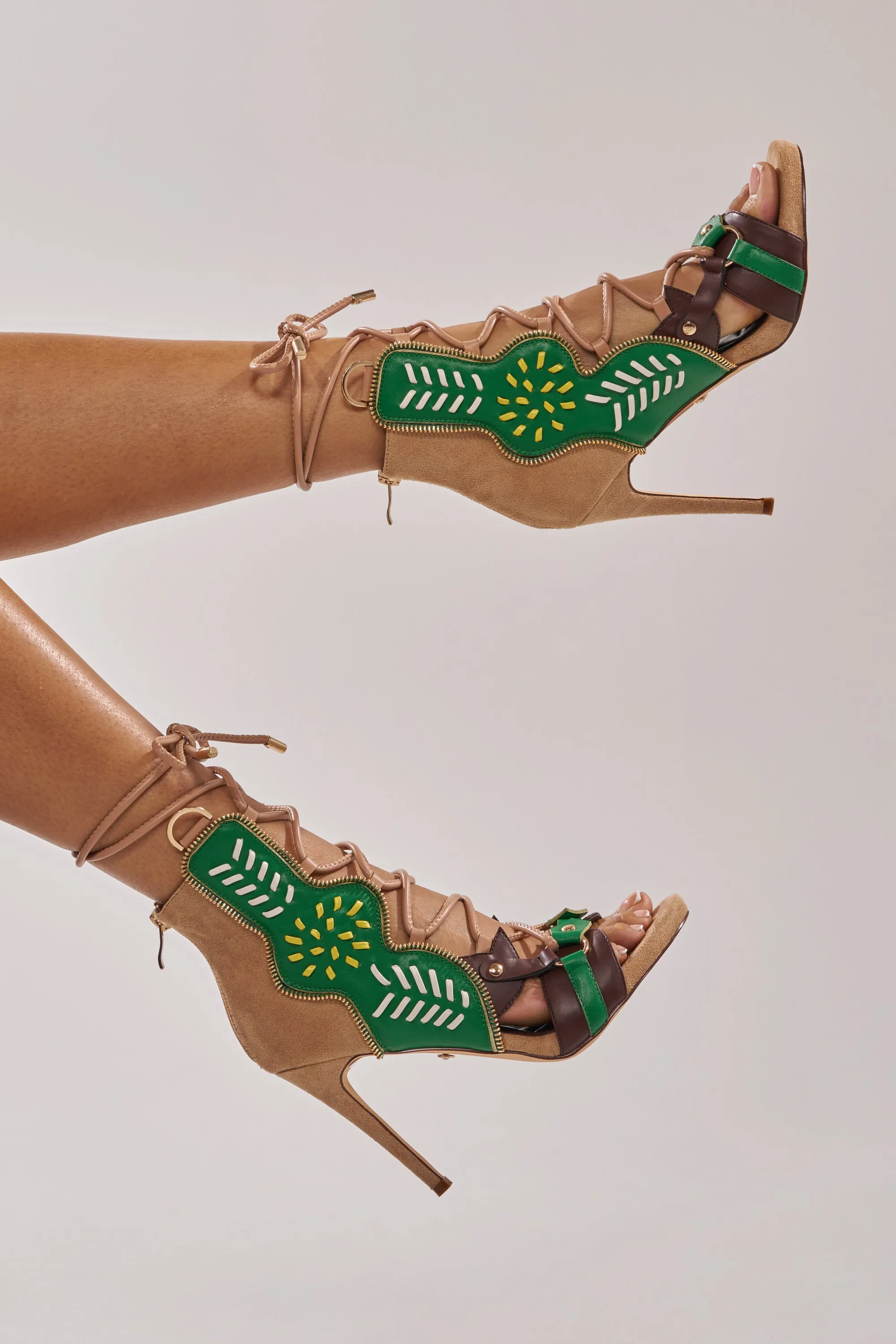 AZALEA WANG SHAINIA GREEN MULTI STILETTO SANDAL sold by AKIRA product image thumbnail 2