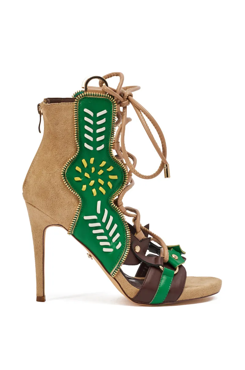 AZALEA WANG SHAINIA GREEN MULTI STILETTO SANDAL sold by AKIRA product image thumbnail 3