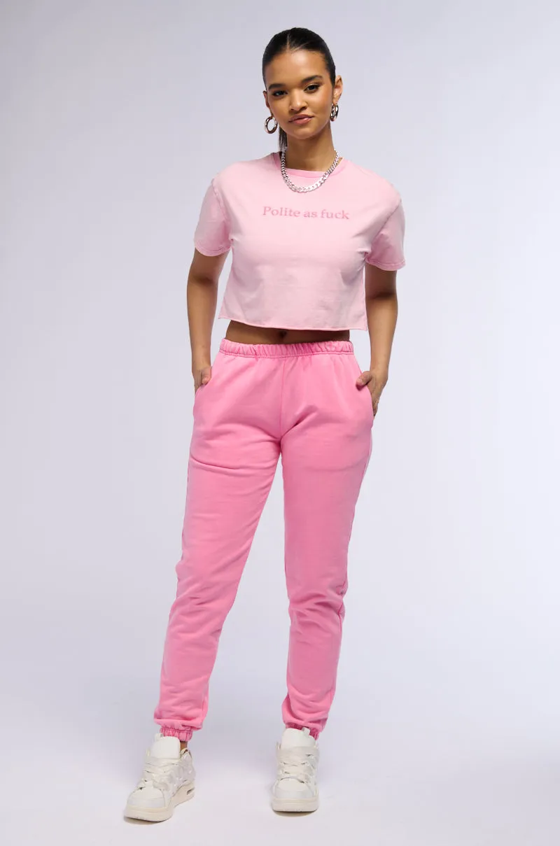 GIRLS NEED LOVE TOO LOW RISE JOGGER IN PINK sold by AKIRA product image thumbnail 5