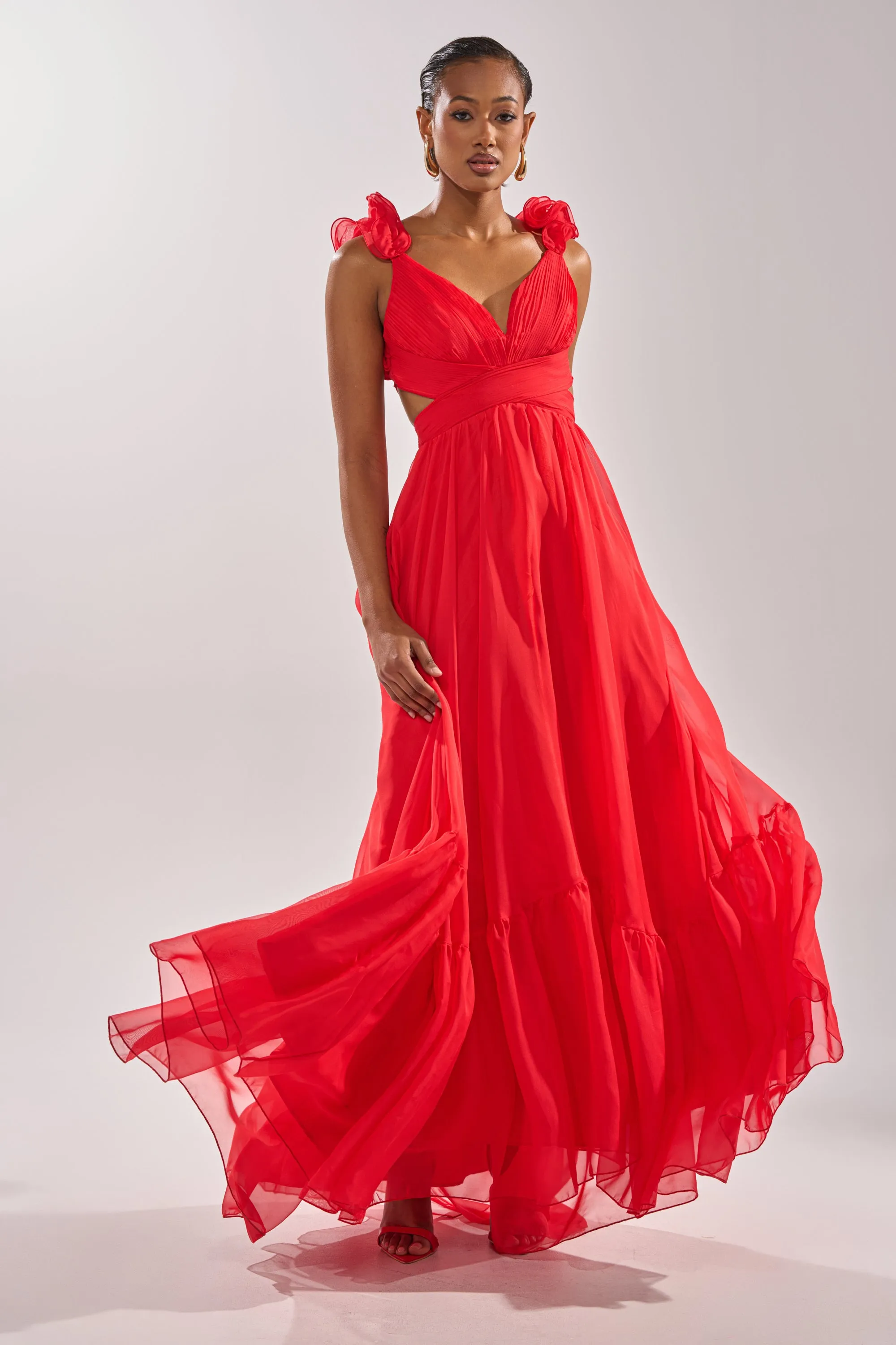 DREAM GIRL MAXI DRESS IN RED sold by AKIRA