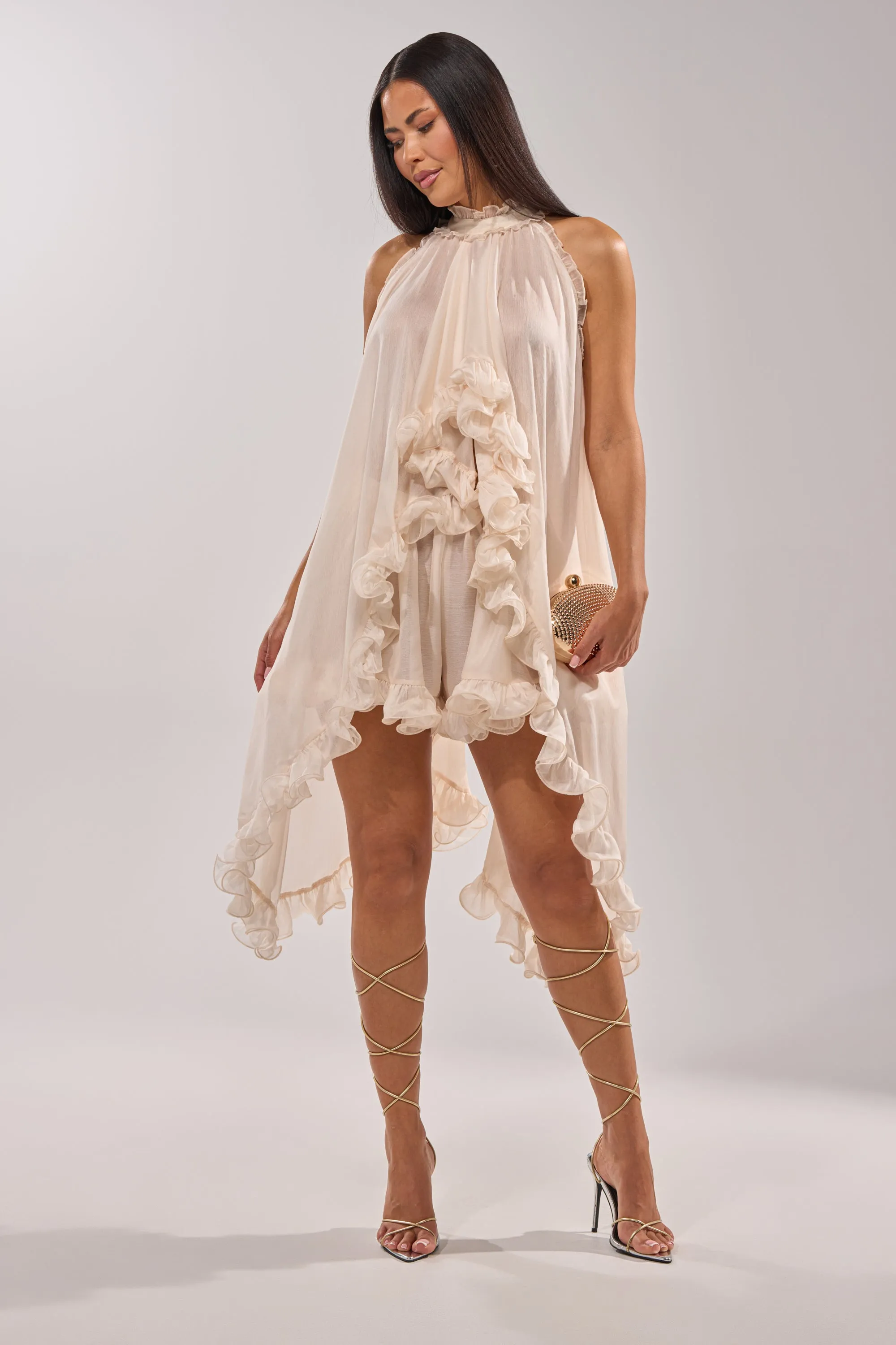 TALK TO ME HIGH LOW MESH BLOUSE sold by AKIRA product image thumbnail 4