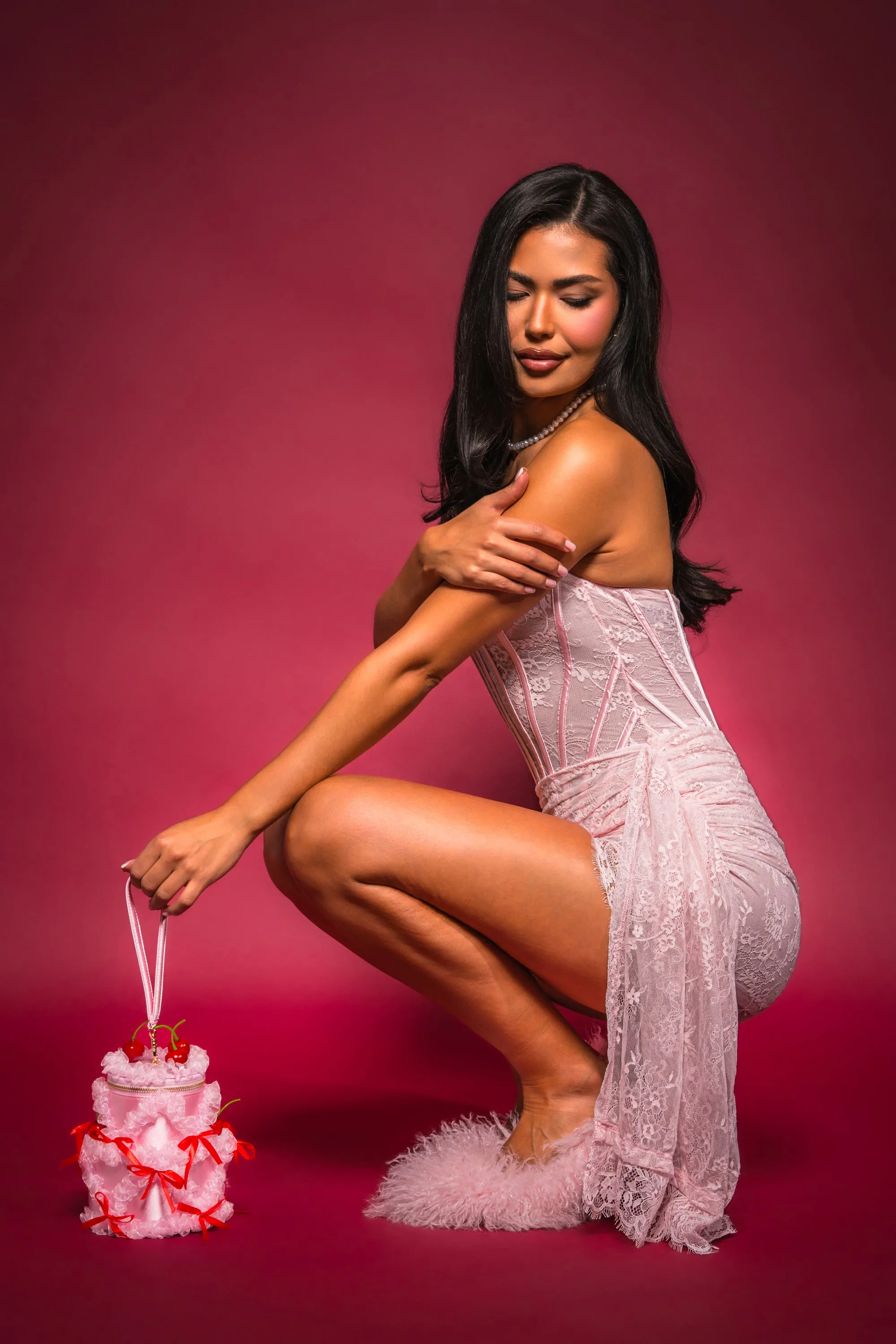 WRAP ME IN LACE PINK MINI DRESS sold by AKIRA product image thumbnail 2