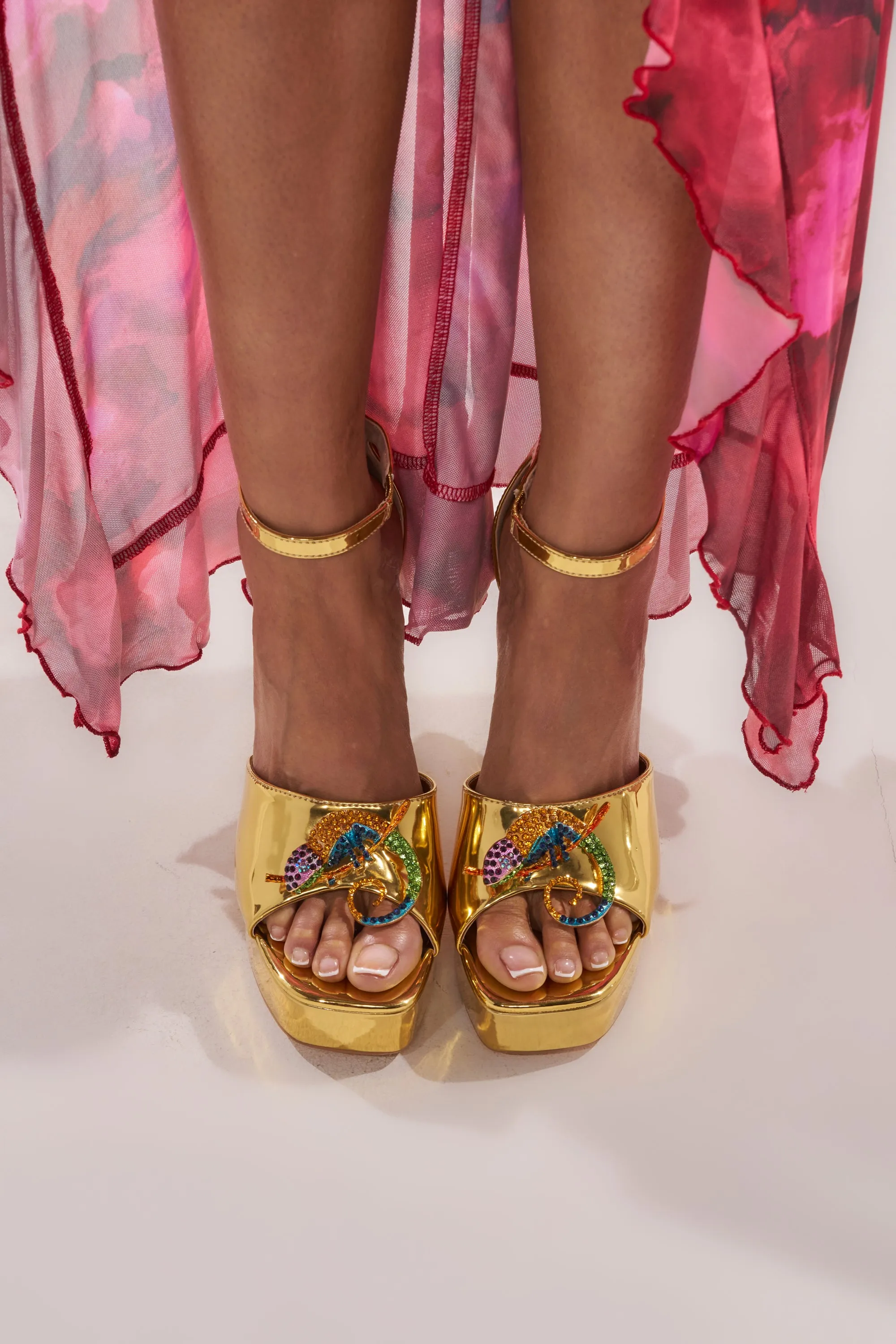 AZALEA WANG PASQUALE GOLD IGUANA EMBELLISHED SANDAL sold by AKIRA product image thumbnail 2