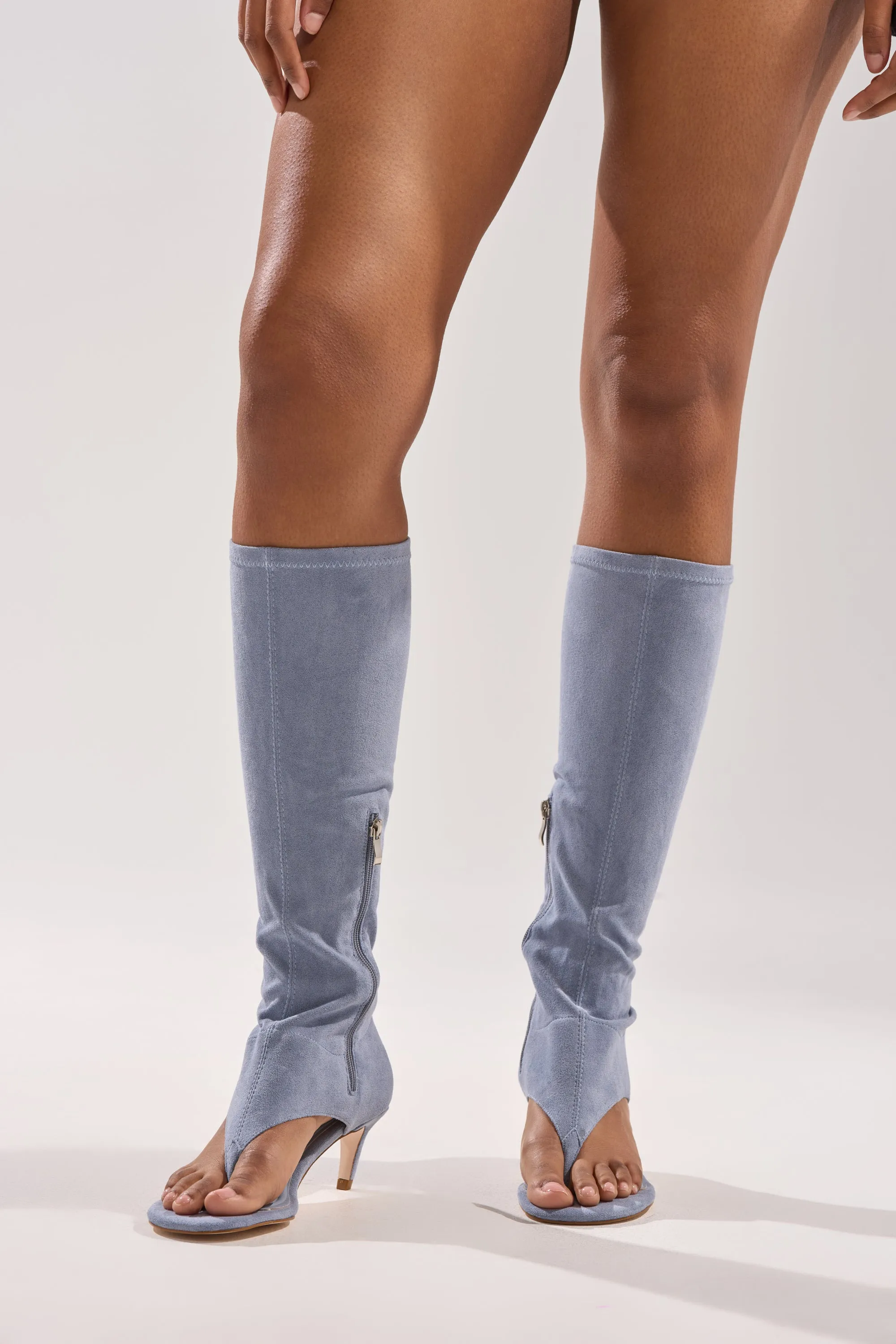 AZALEA WANG CECILE LIGHT BLUE FAUX SUEDE SANDAL sold by AKIRA product image thumbnail 2