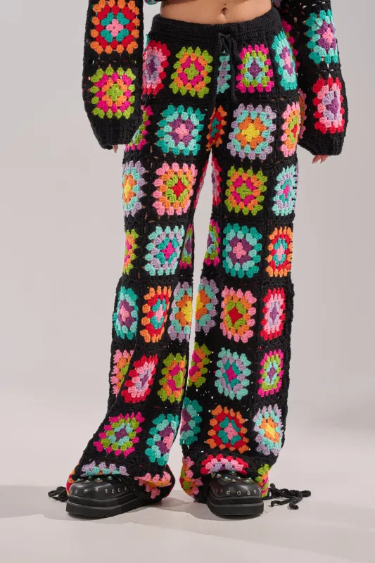 FESTIVAL GIRLY OVERSIZED CROCHET PANT IN MULTI sold by AKIRA